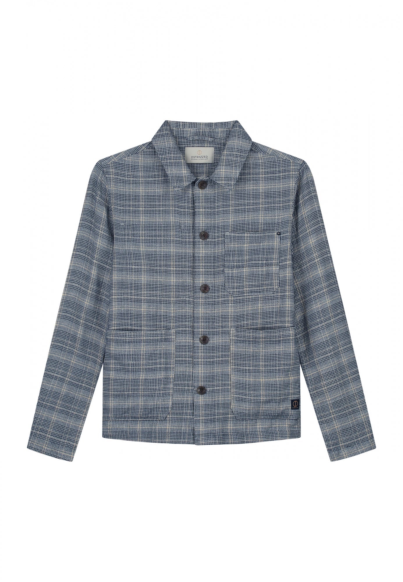 Dstrezzed - Fancy Check Railway Jacket - Light Grey
