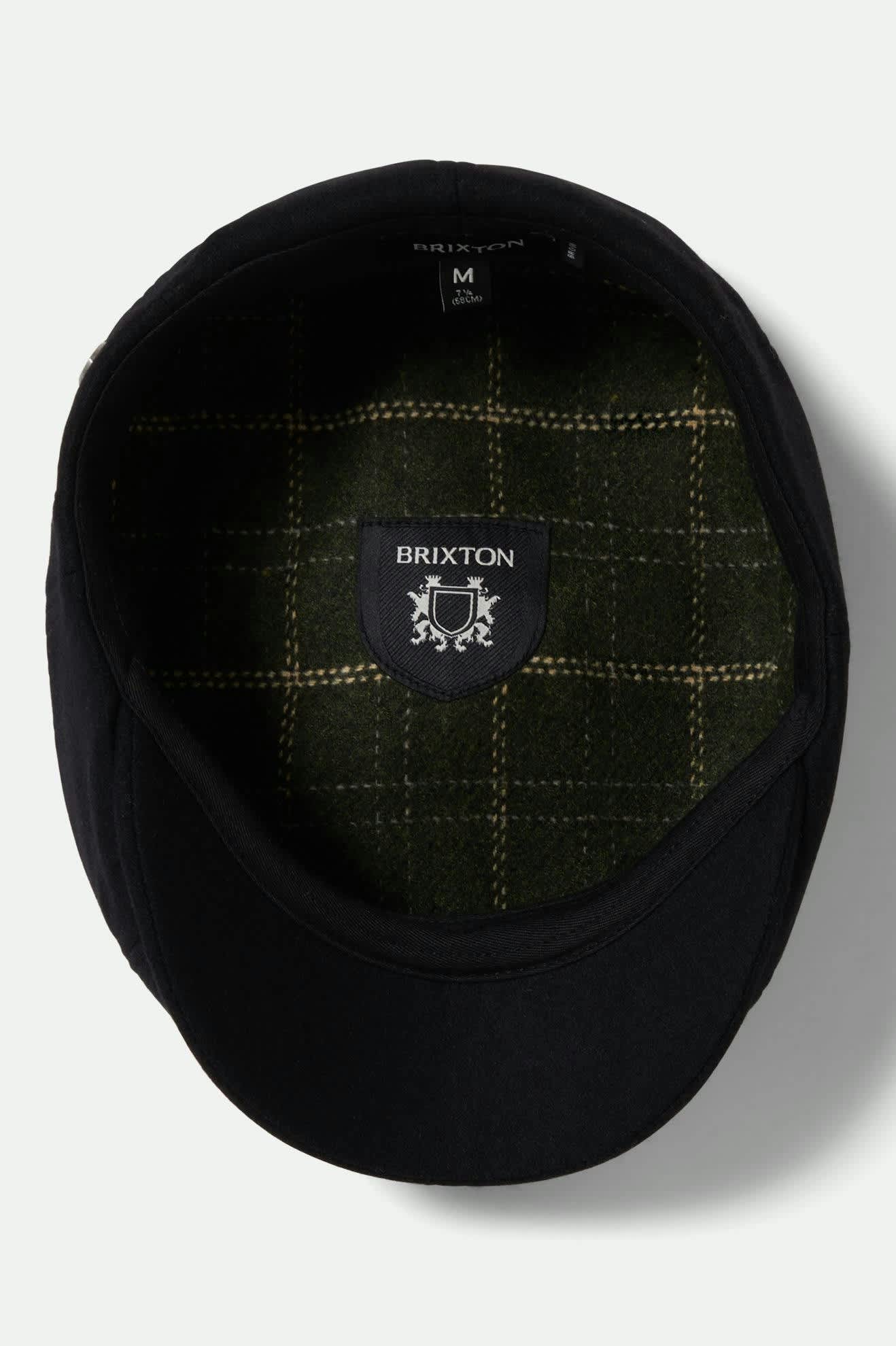 Brixton - Brood Flannel Snap Cap - Black/Moss