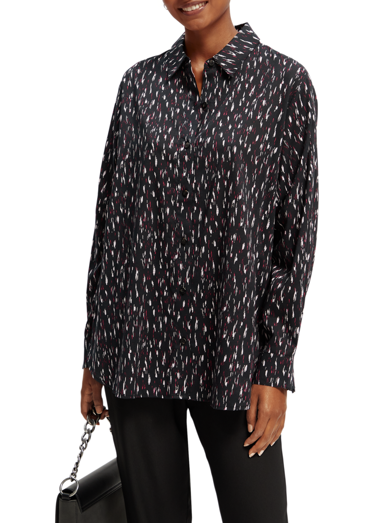 Maison Scotch - Oversized Printed Shirt - Ikat Rain