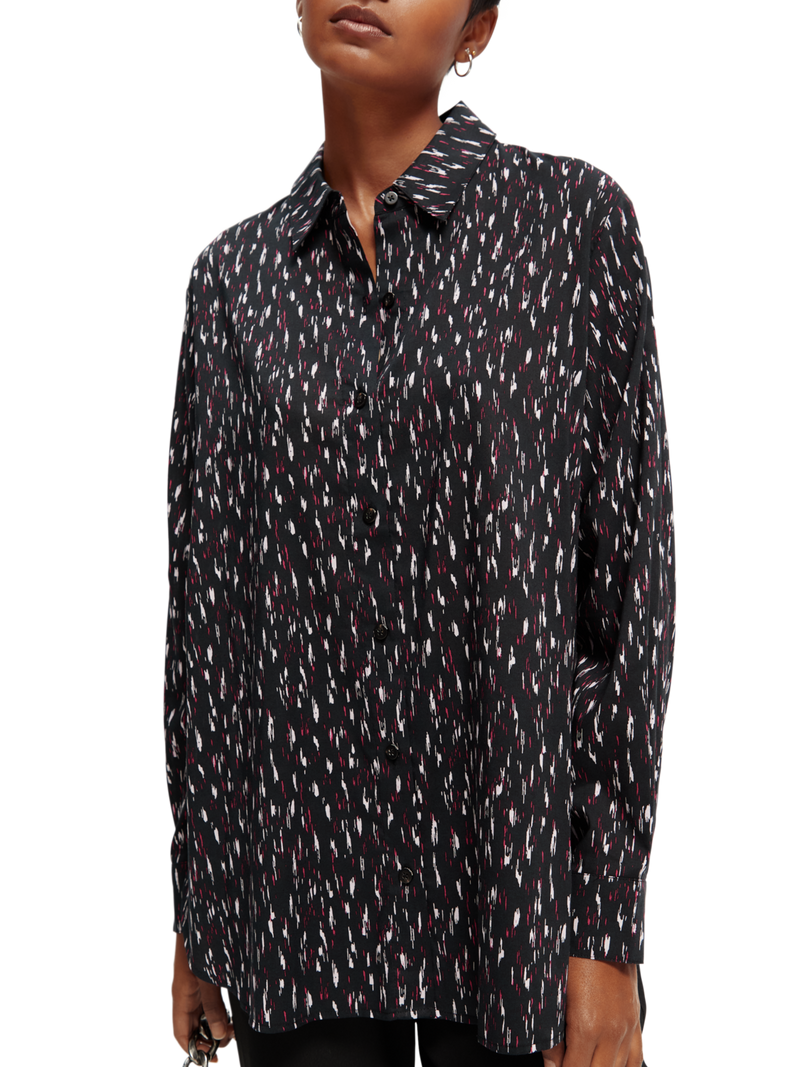 Maison Scotch - Oversized Printed Shirt - Ikat Rain
