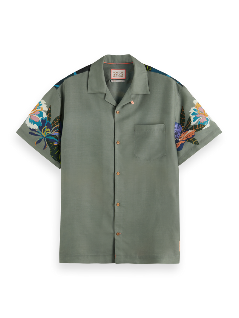 Scotch & Soda - Printed Camp SS Shirt - Green Tennis