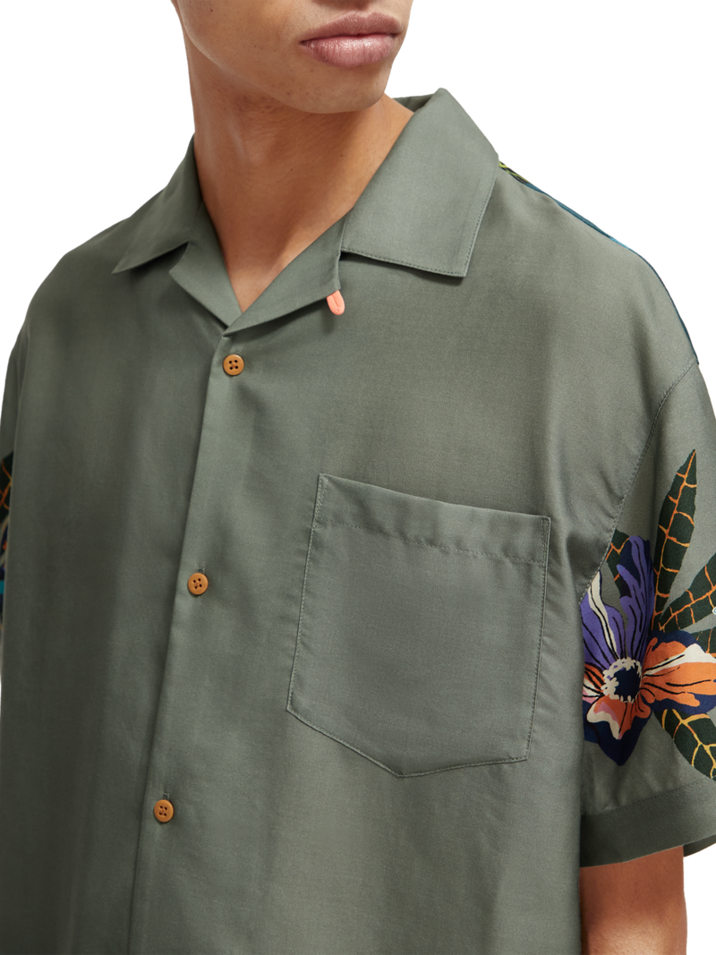 Scotch & Soda - Printed Camp SS Shirt - Green Tennis