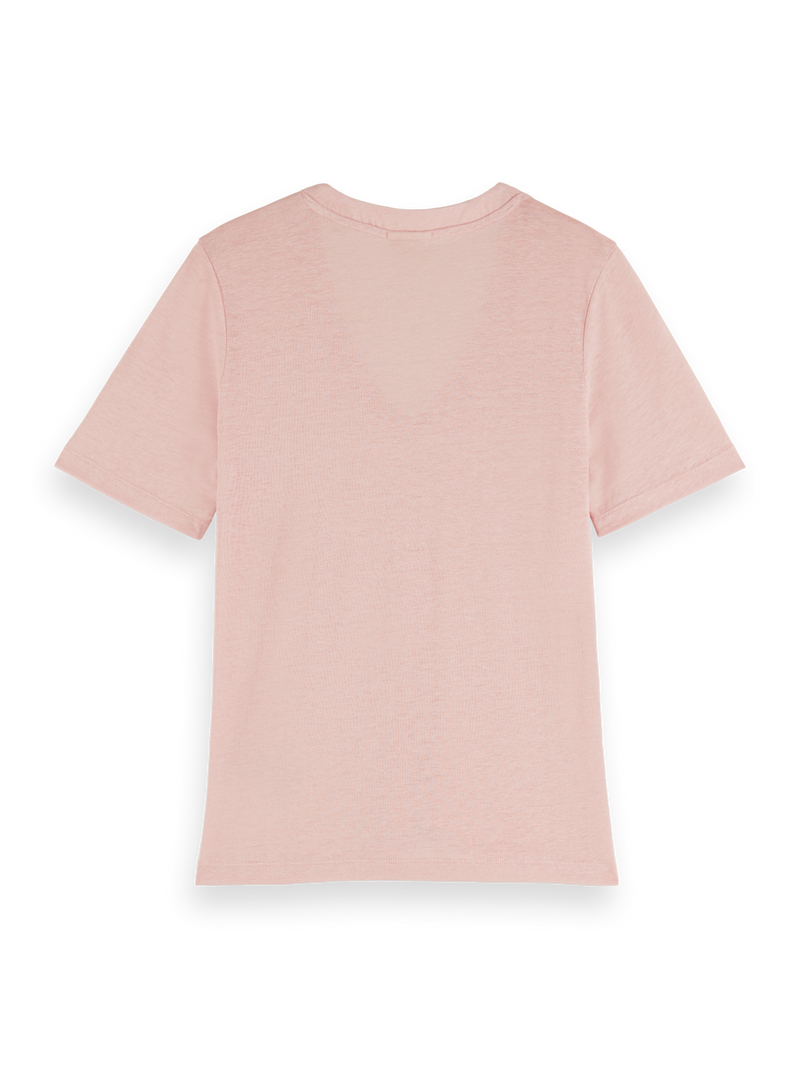 Maison Scotch - V-Neck Linen Tee - Blush Peach