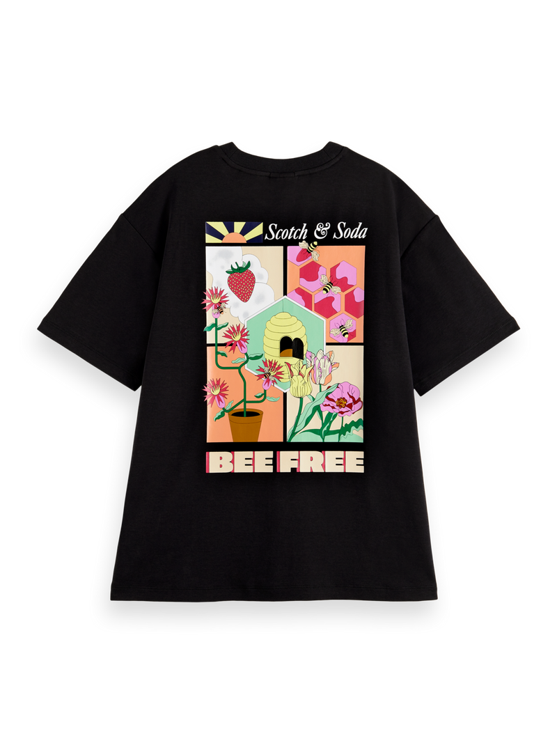Maison Scotch - Loose Fit Bee-Free Graphic Tee - Black
