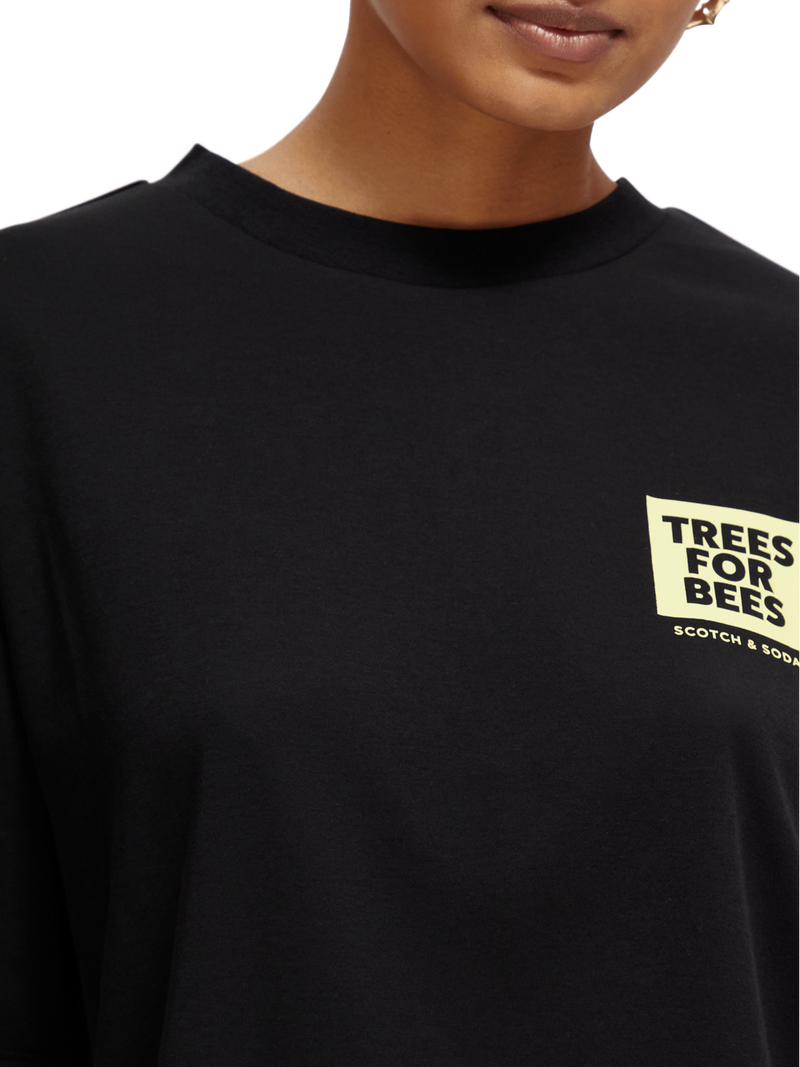 Maison Scotch - Loose Fit Bee-Free Graphic Tee - Black