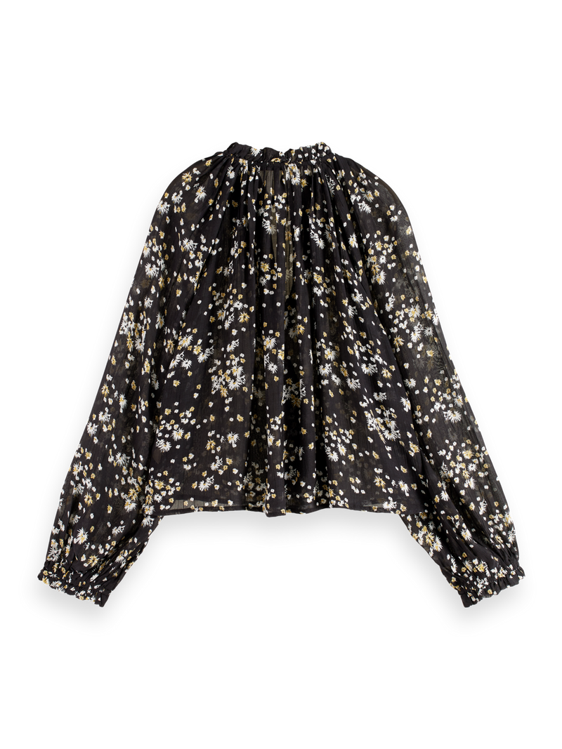 Maison Scotch - Ruffled Collar Blouse - Dandelion Black