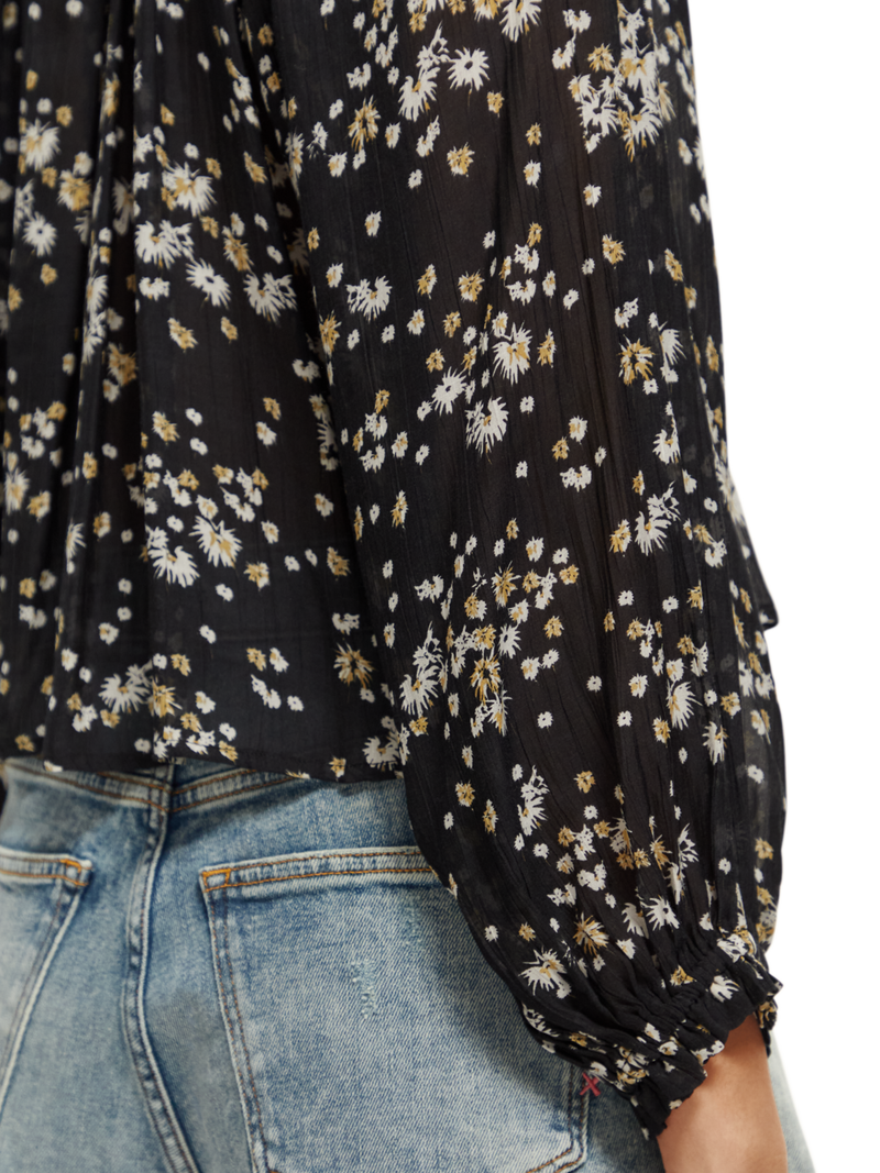 Maison Scotch - Ruffled Collar Blouse - Dandelion Black