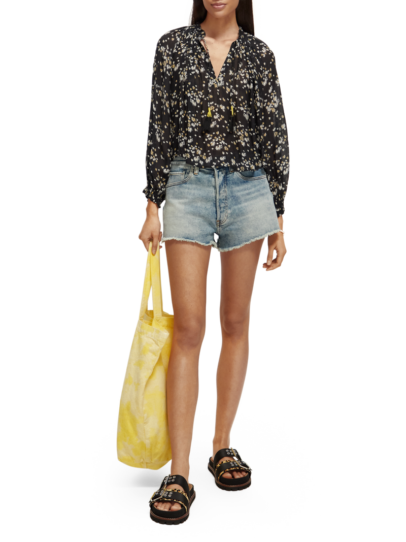 Maison Scotch - Ruffled Collar Blouse - Dandelion Black