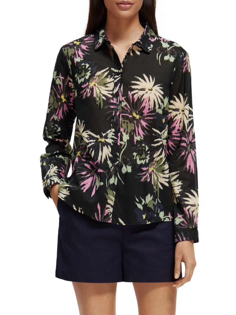 Maison Scotch - Regular Fit Printed Shirt - Aster Black