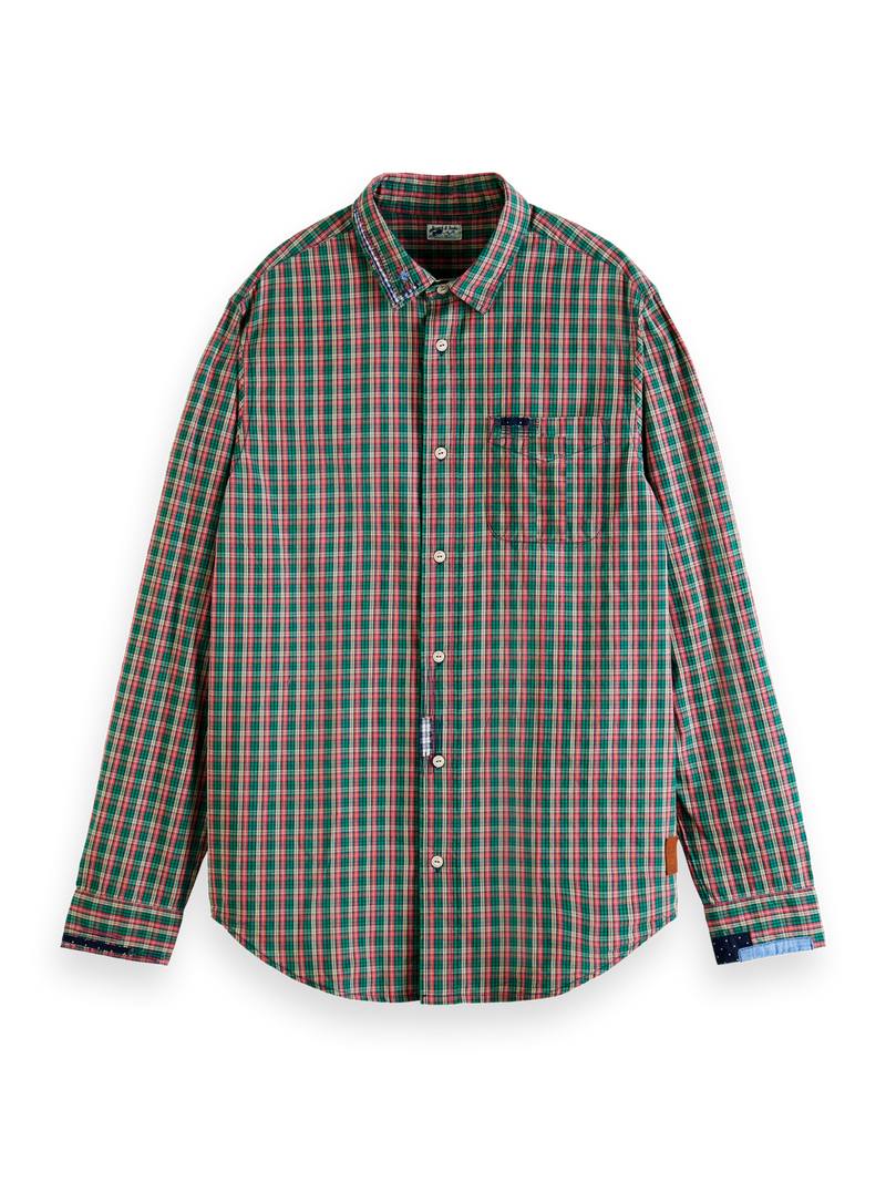Scotch & Soda - Regular Fit Check Poplin Shirt - Green/Red/Tan