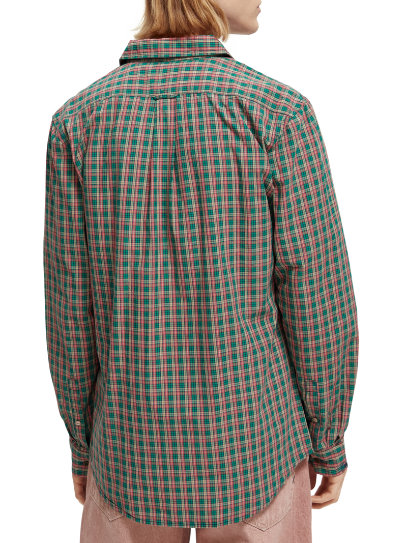 Scotch & Soda - Regular Fit Check Poplin Shirt - Green/Red/Tan