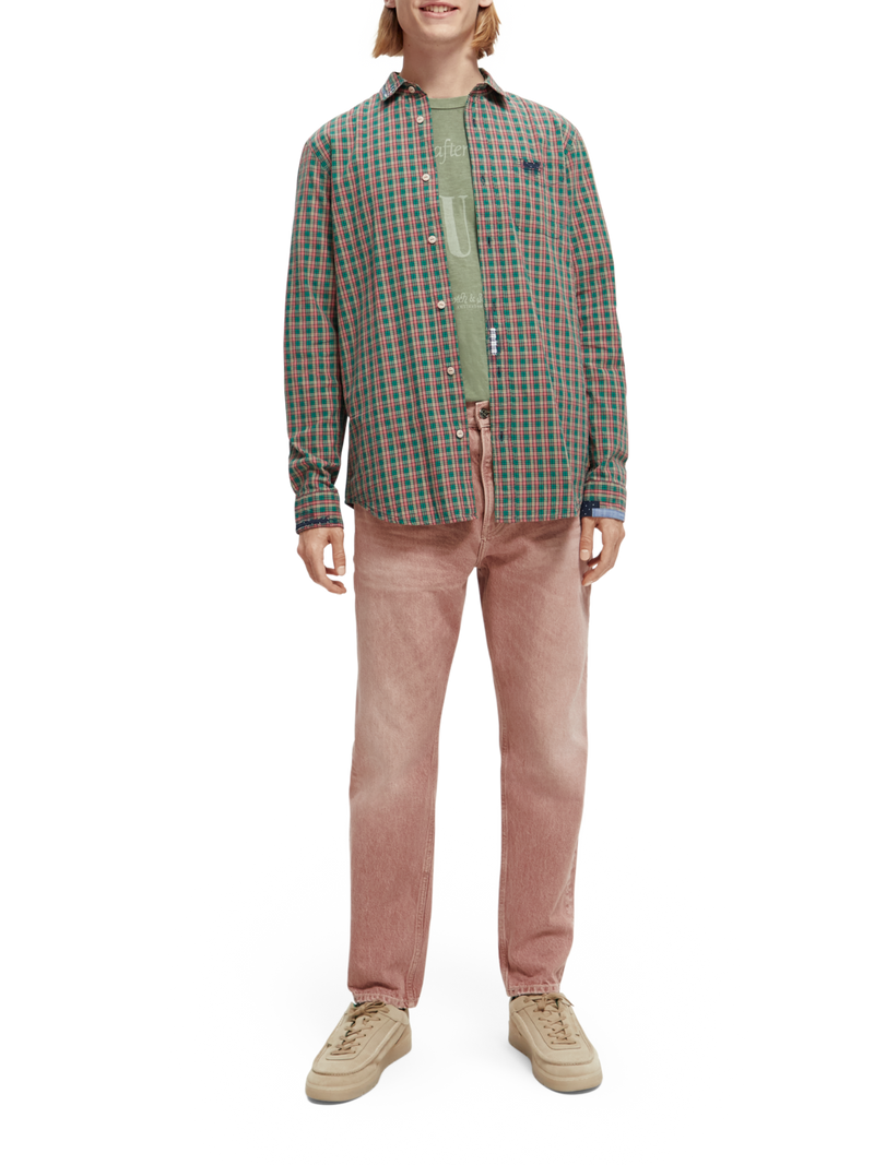 Scotch & Soda - Regular Fit Check Poplin Shirt - Green/Red/Tan