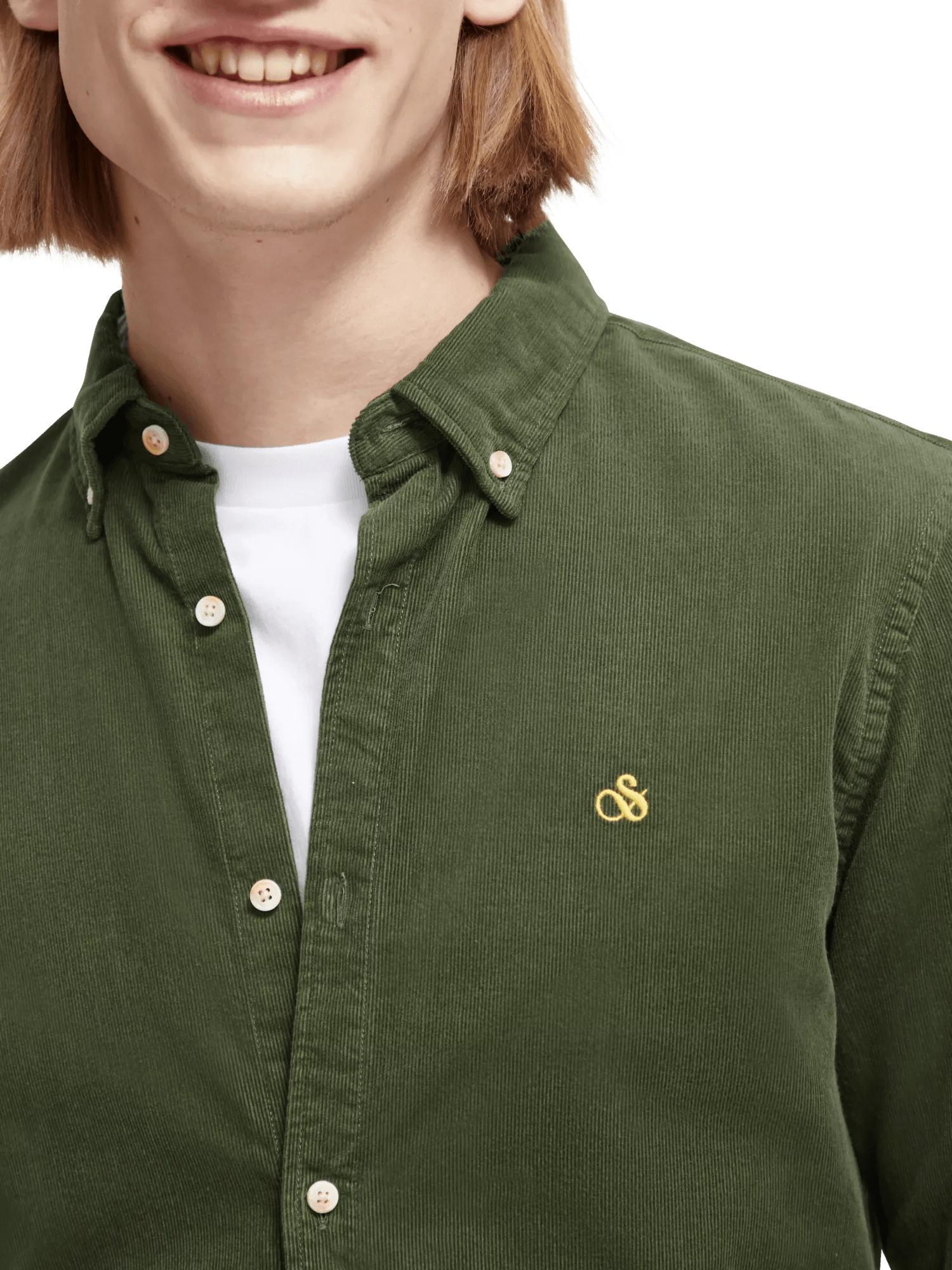 Scotch & Soda - Slim Fit Corduroy Shirt - Field Green