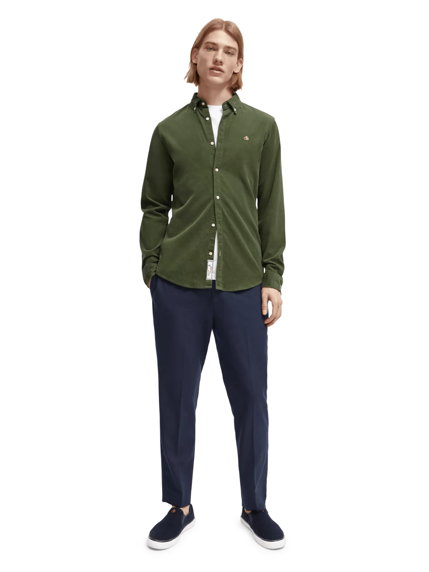 Scotch & Soda - Slim Fit Corduroy Shirt - Field Green