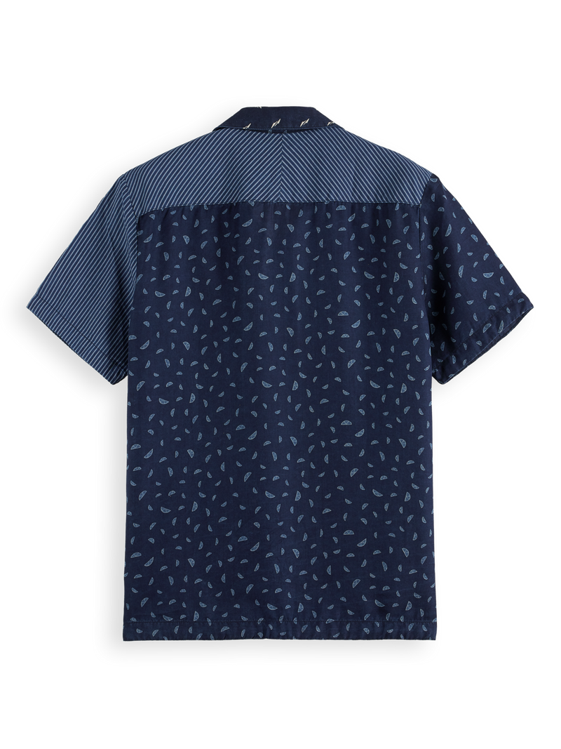 Scotch & Soda - Patchwork Camp SS Shirt - Indigo Allover