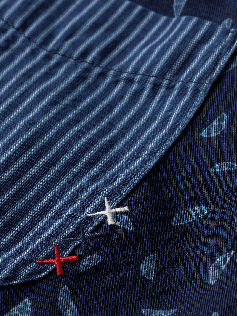 Scotch & Soda - Patchwork Camp SS Shirt - Indigo Allover