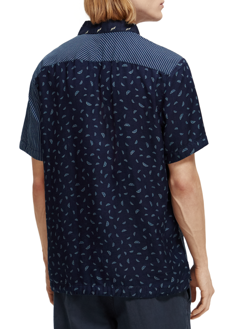 Scotch & Soda - Patchwork Camp SS Shirt - Indigo Allover