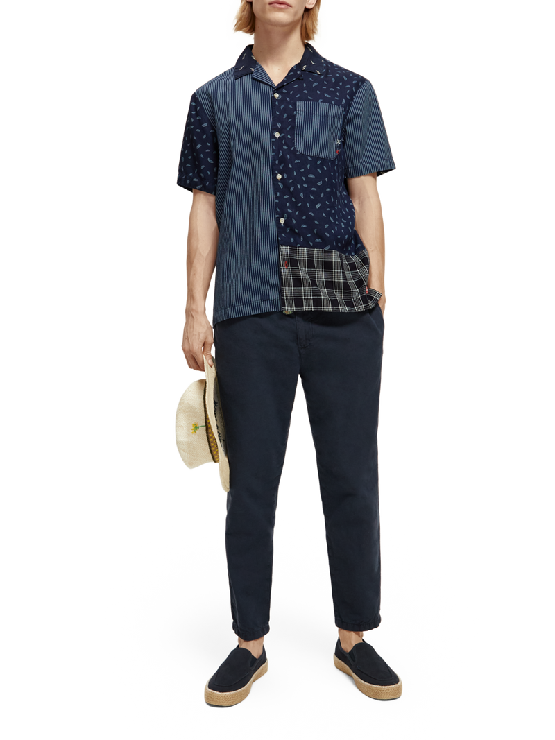 Scotch & Soda - Patchwork Camp SS Shirt - Indigo Allover