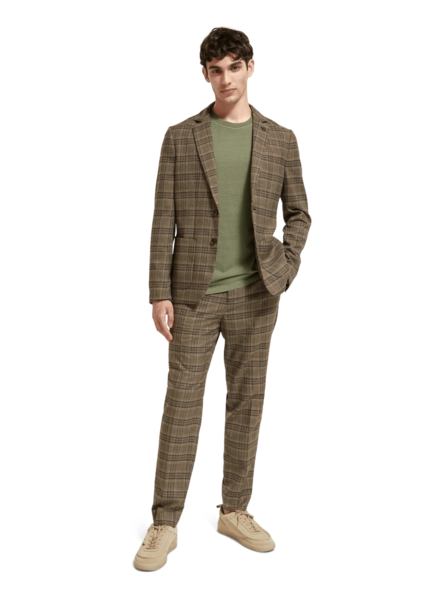 Scotch & Soda - The Irving Slim Tapered Chino - Camel Night Check