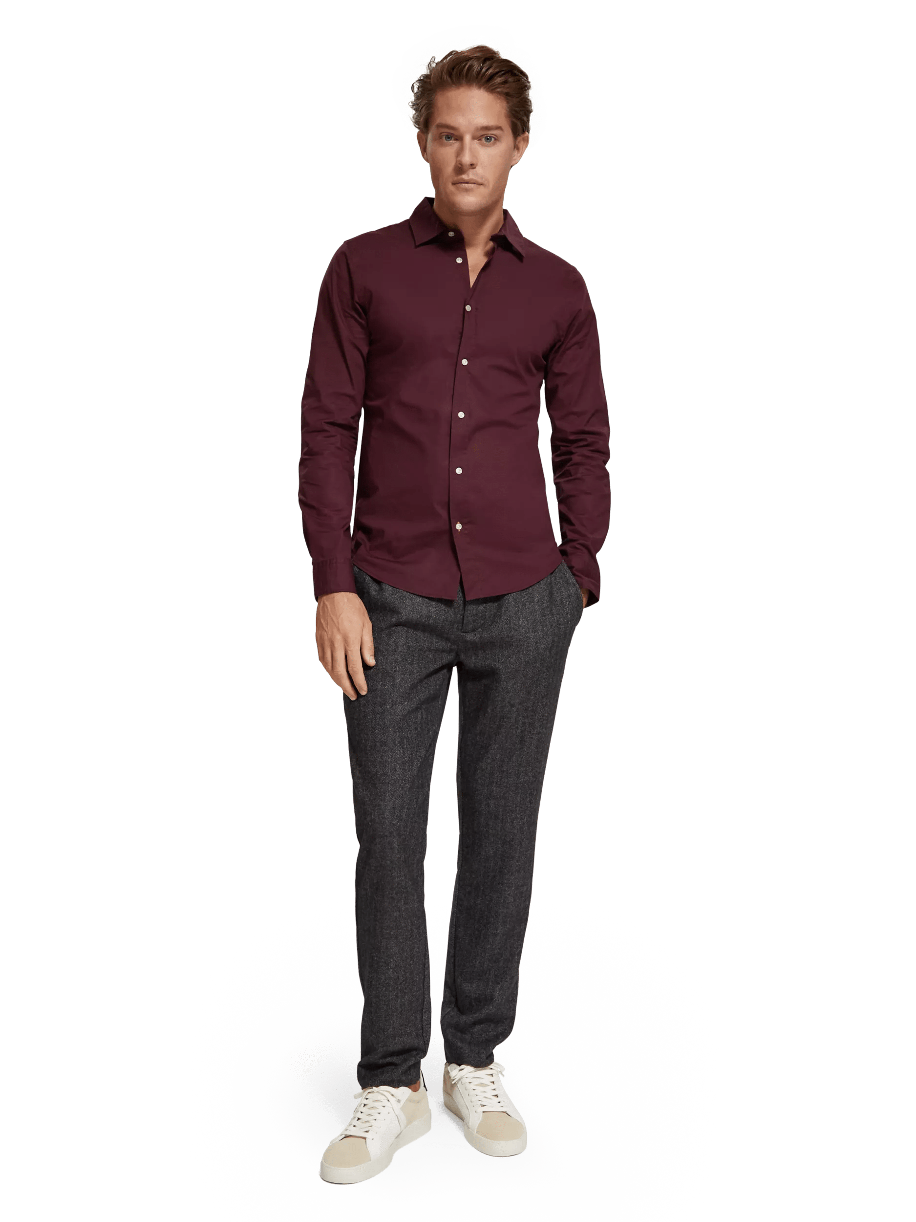 Scotch & Soda - Slim Fit Poplin Shirt - Berry Wine