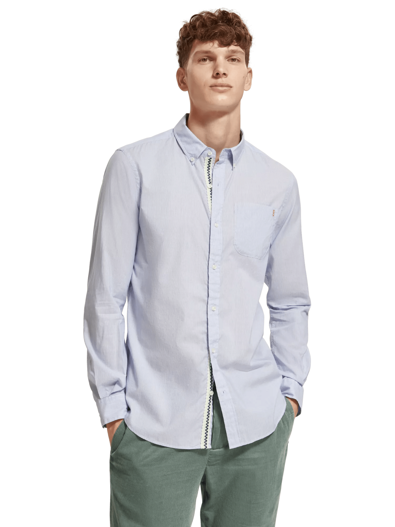 Scotch & Soda - Micro Stripe Shirt - Blue Stripe