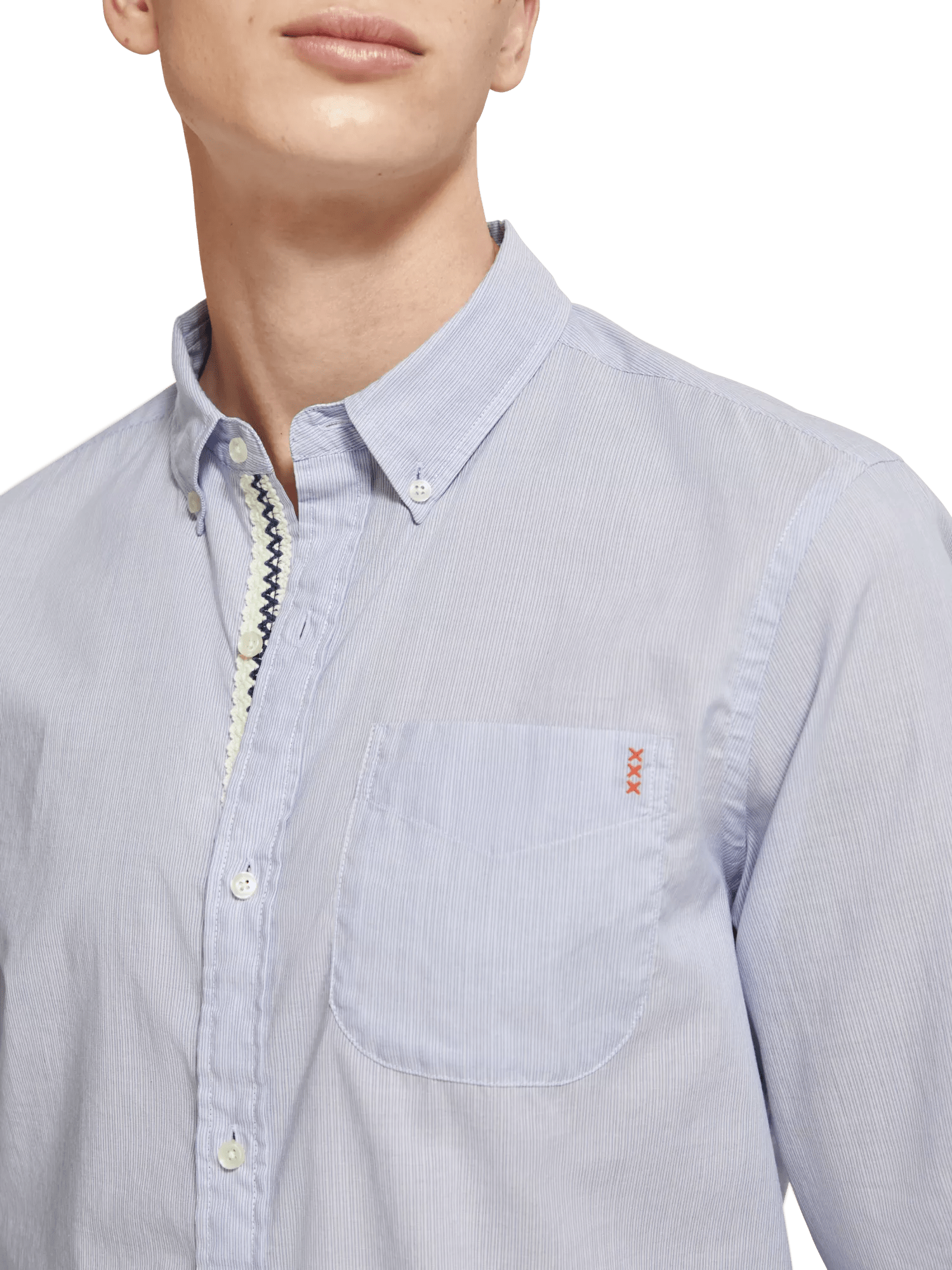 Scotch & Soda - Micro Stripe Shirt - Blue Stripe