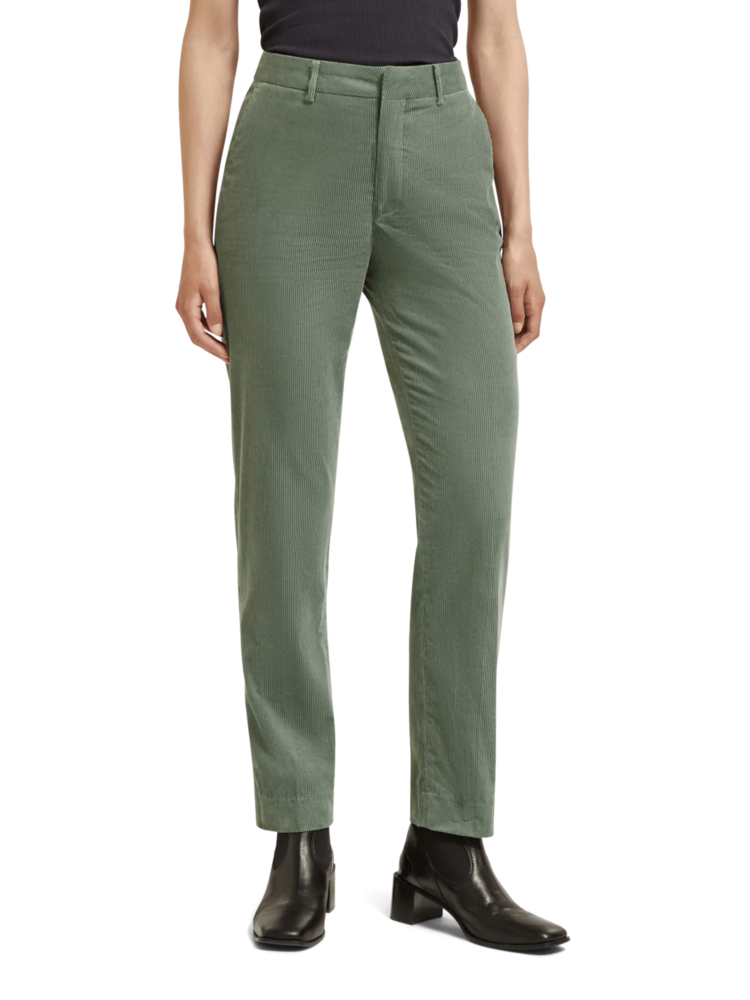 Maison Scotch - Lowry Mid Rise Corduroy Trousers - Sea Weed