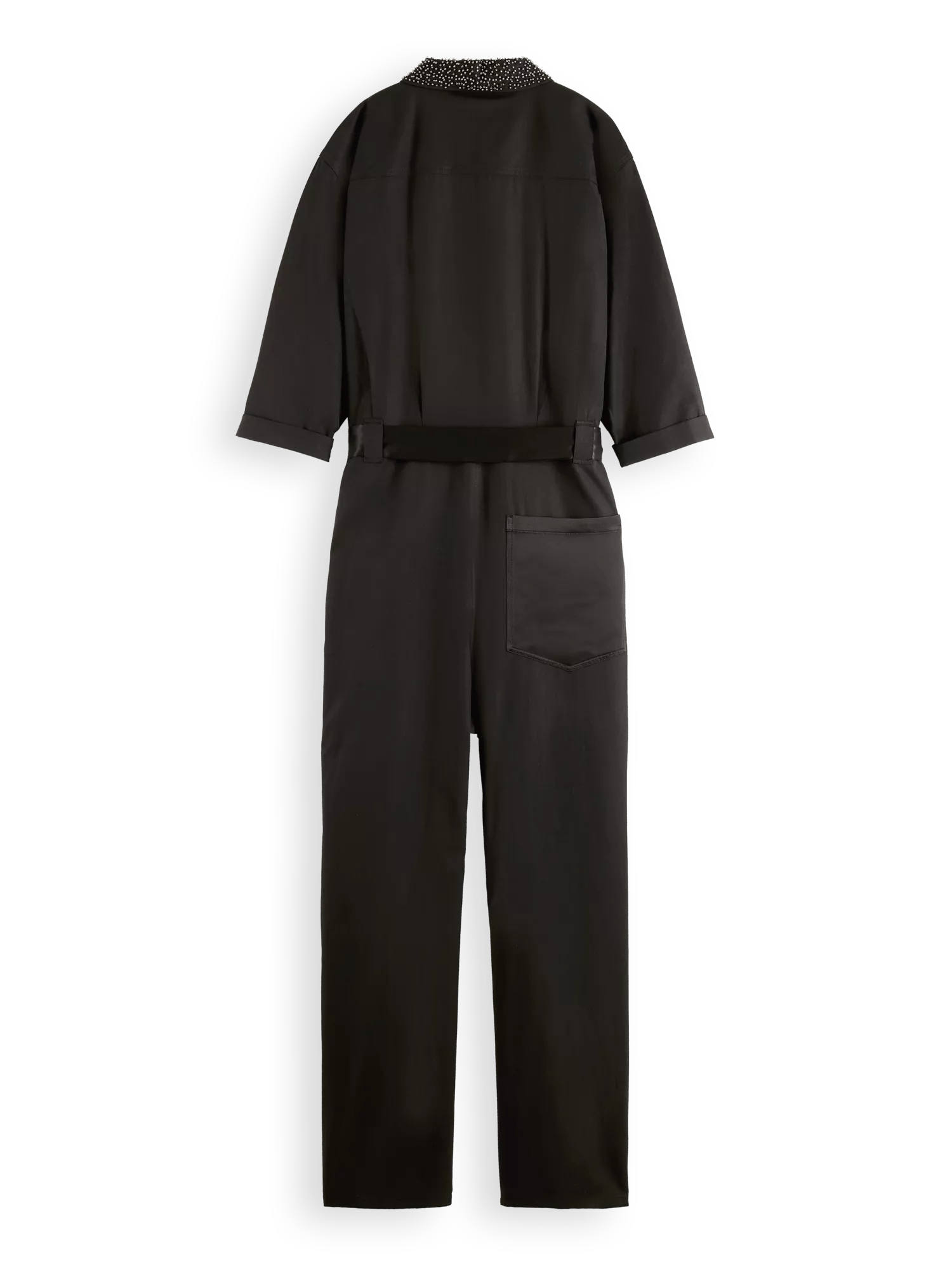 Maison Scotch - Beaded Collar Jumpsuit - Evening Black