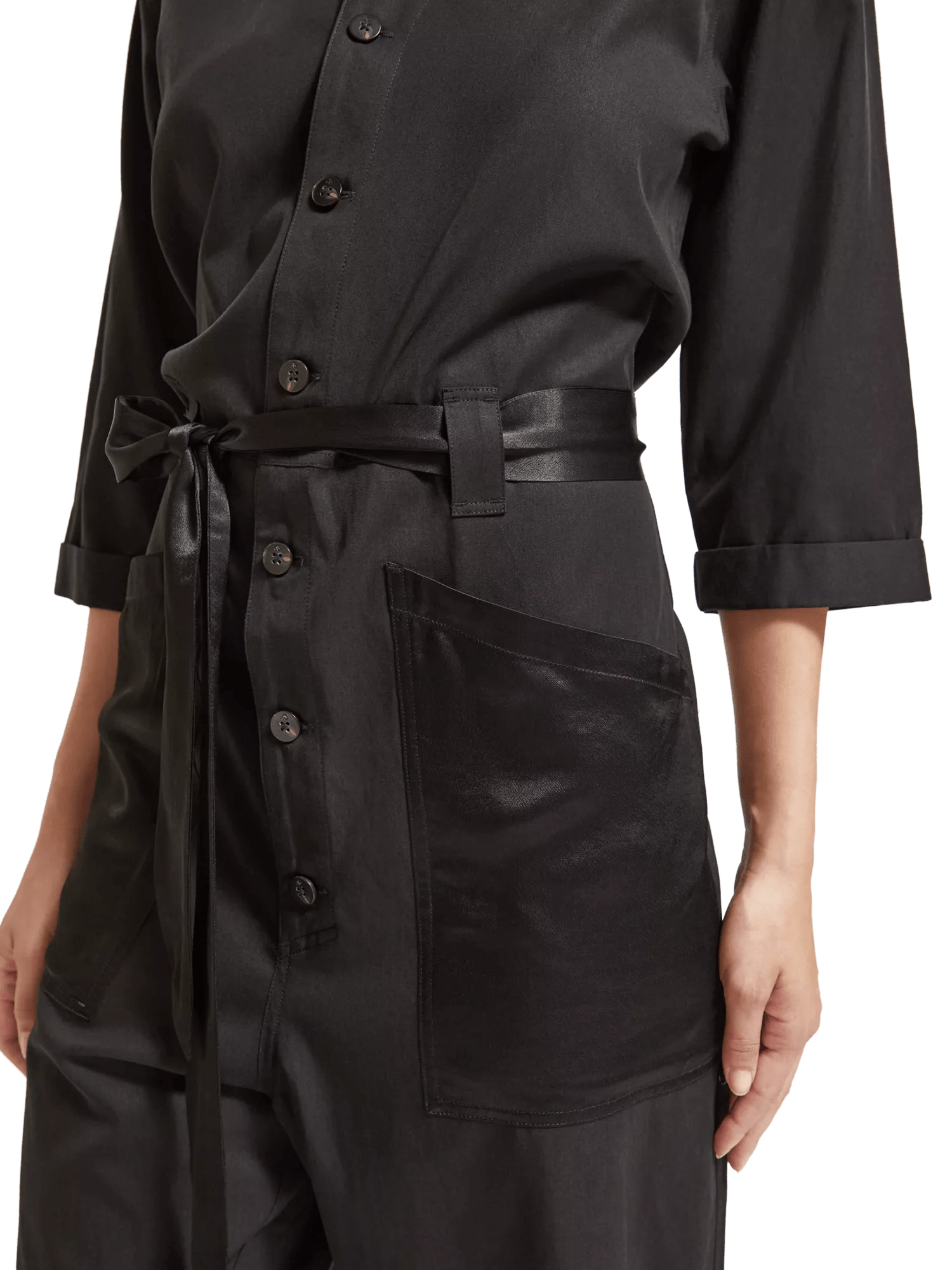 Maison Scotch - Beaded Collar Jumpsuit - Evening Black