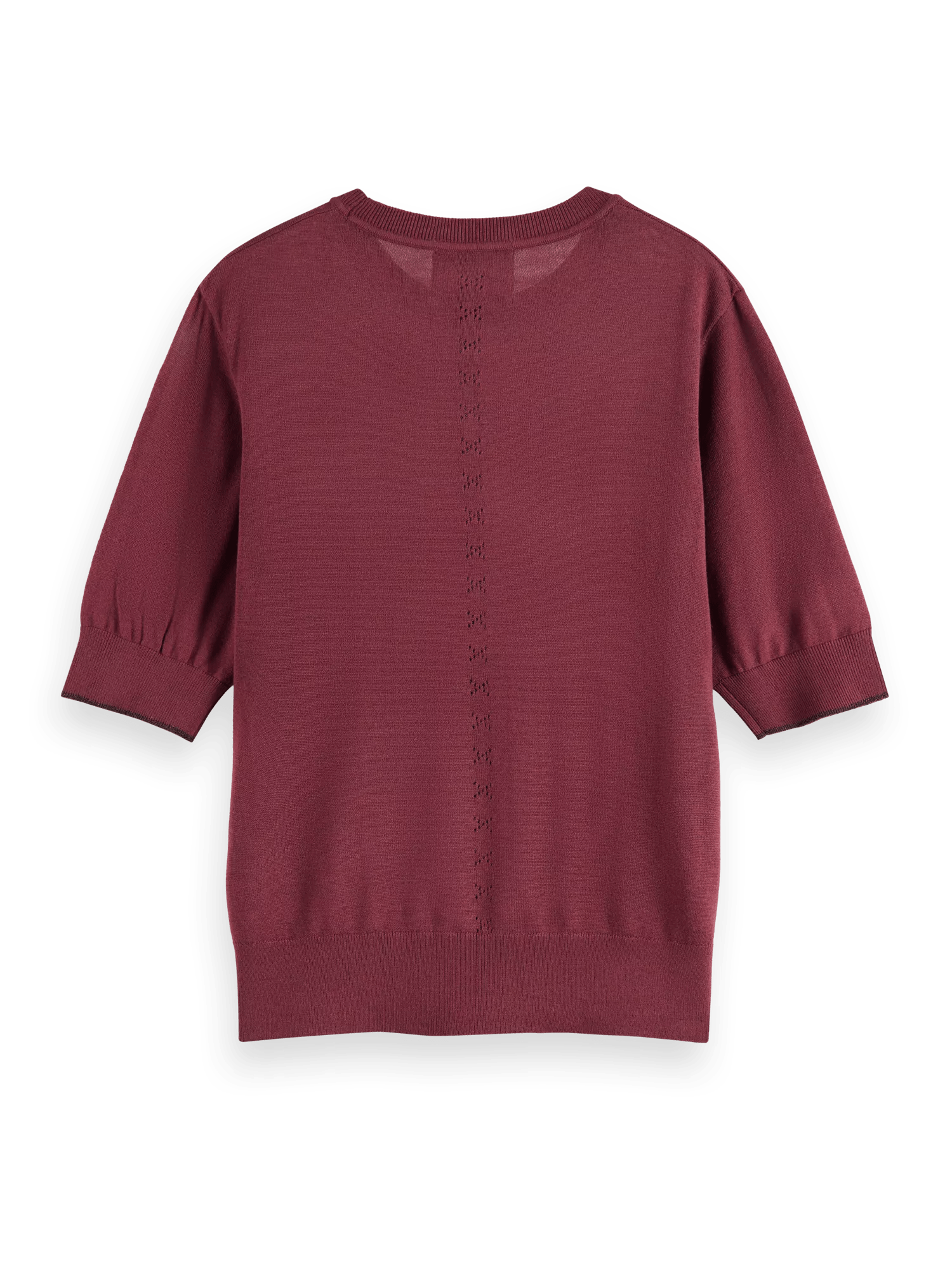 Maison Scotch - Short Sleeved Crewneck Sweater - Bordeaux