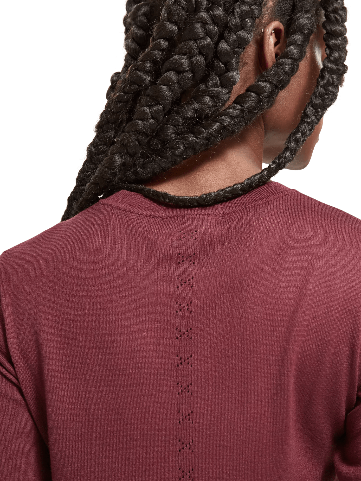 Maison Scotch - Short Sleeved Crewneck Sweater - Bordeaux