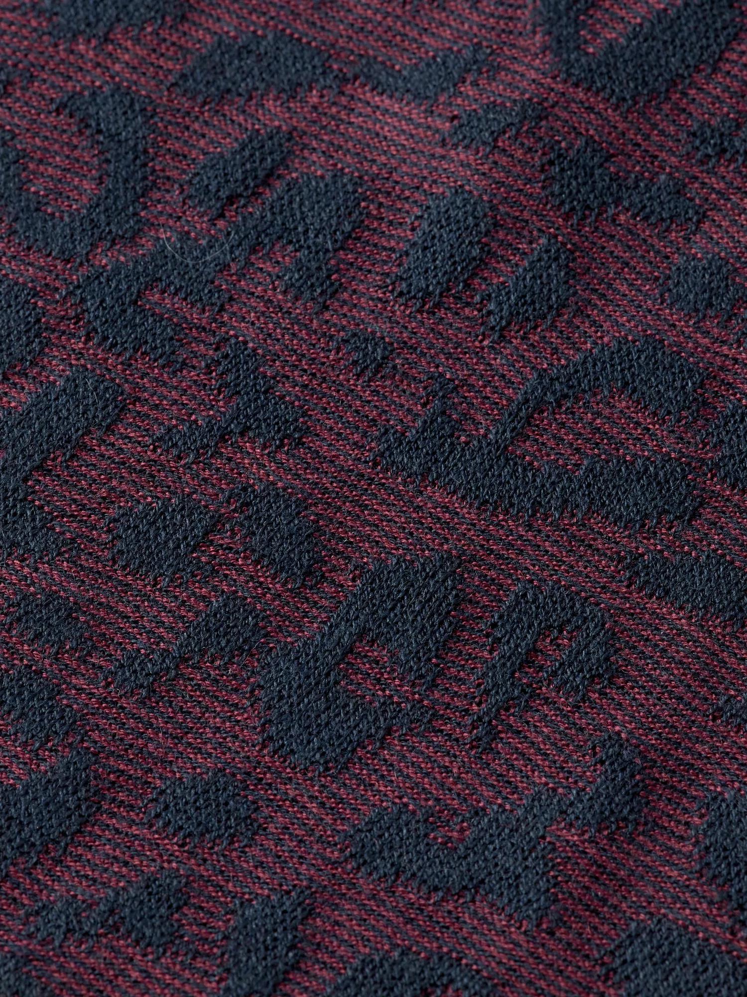 Maison Scotch - Animal Jacquard V-Neck Sweater - Bordeaux