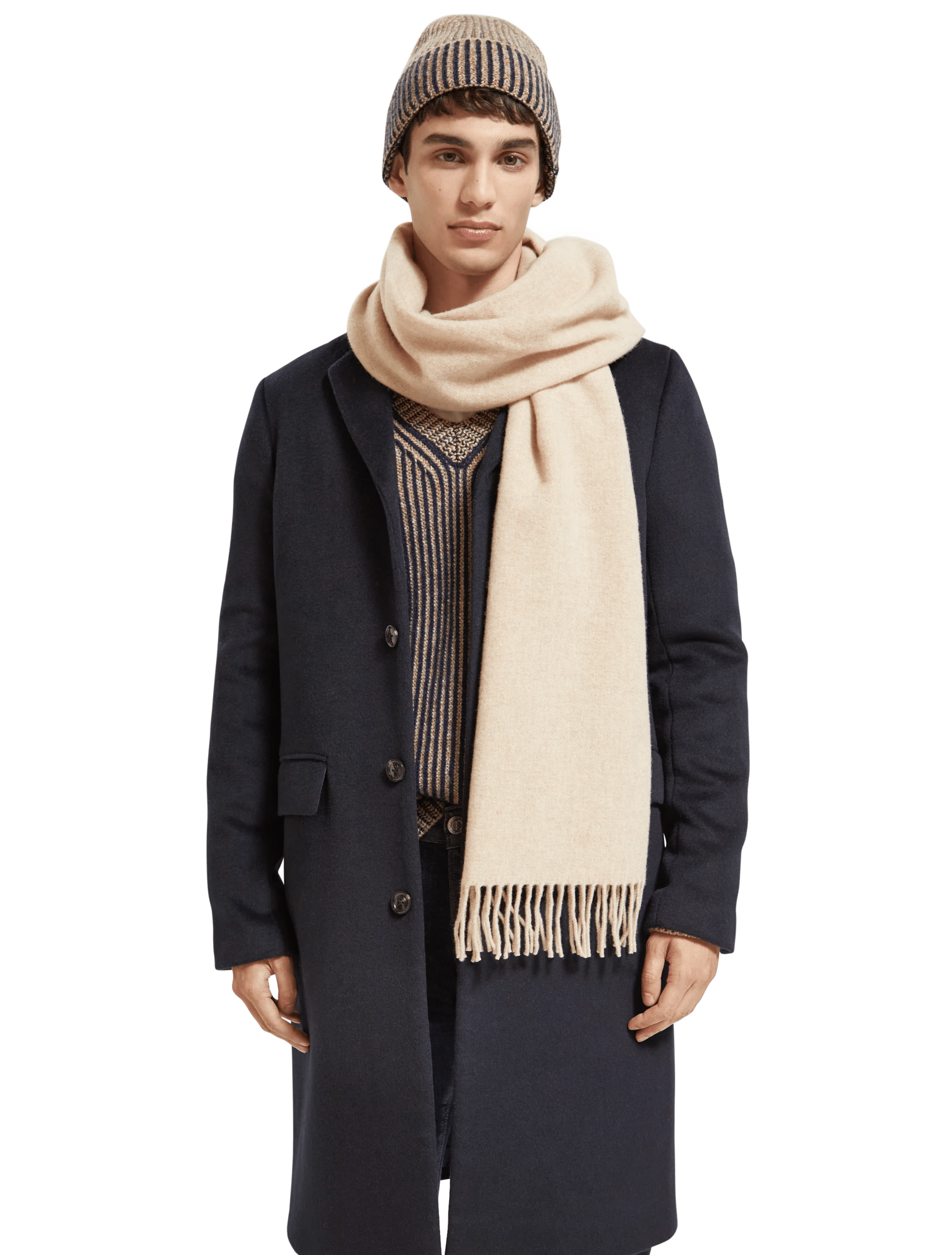 Scotch & Soda - Unisex Virgin Wool Scarf - Sand Melange