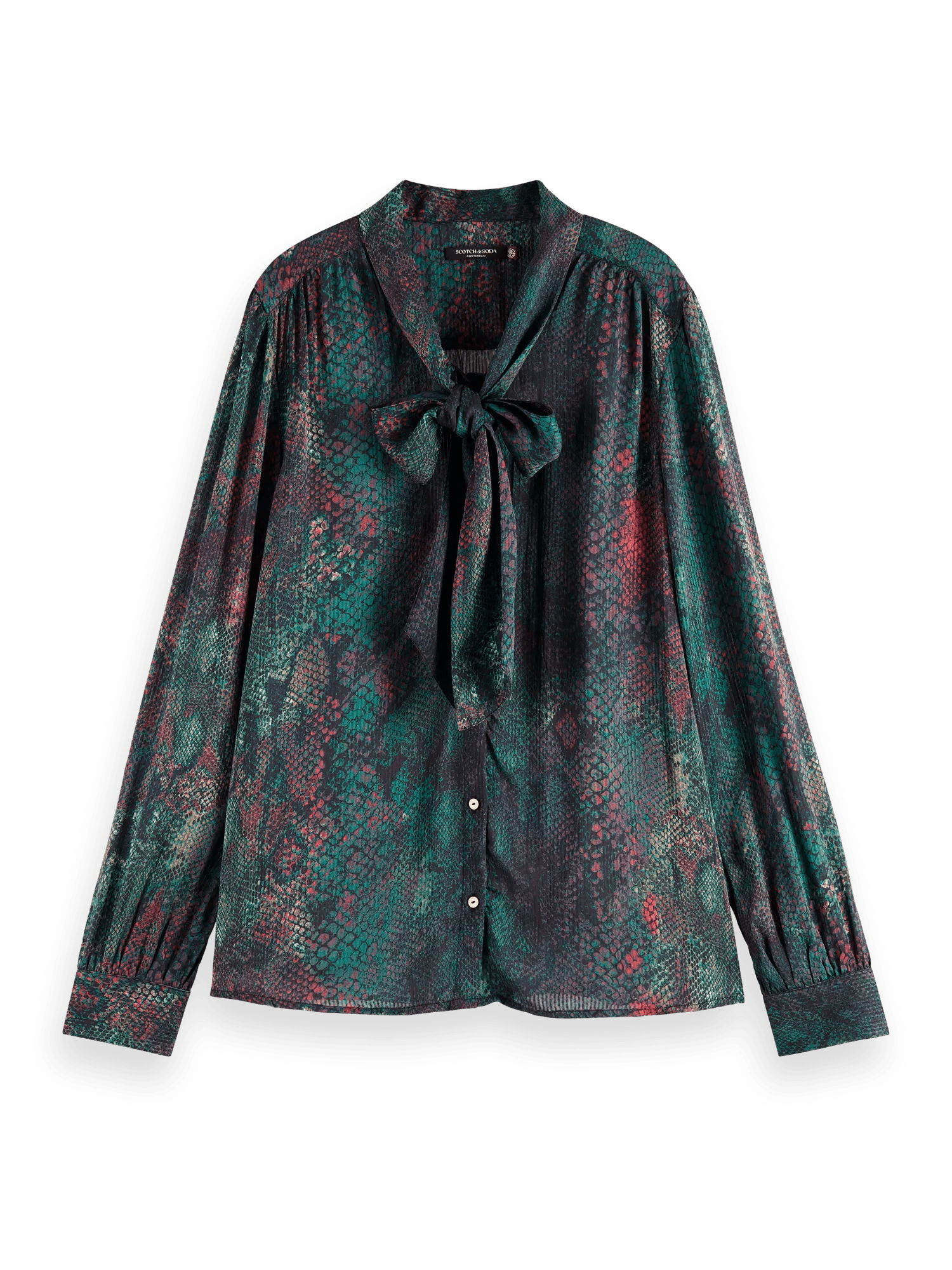 Maison Scotch - Tie Neck LS Shirt - Snake
