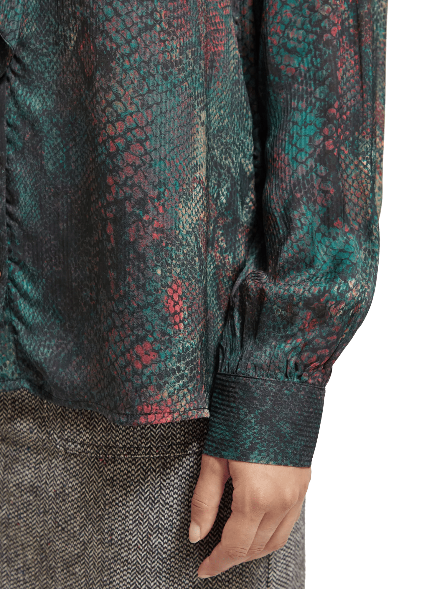 Maison Scotch - Tie Neck LS Shirt - Snake