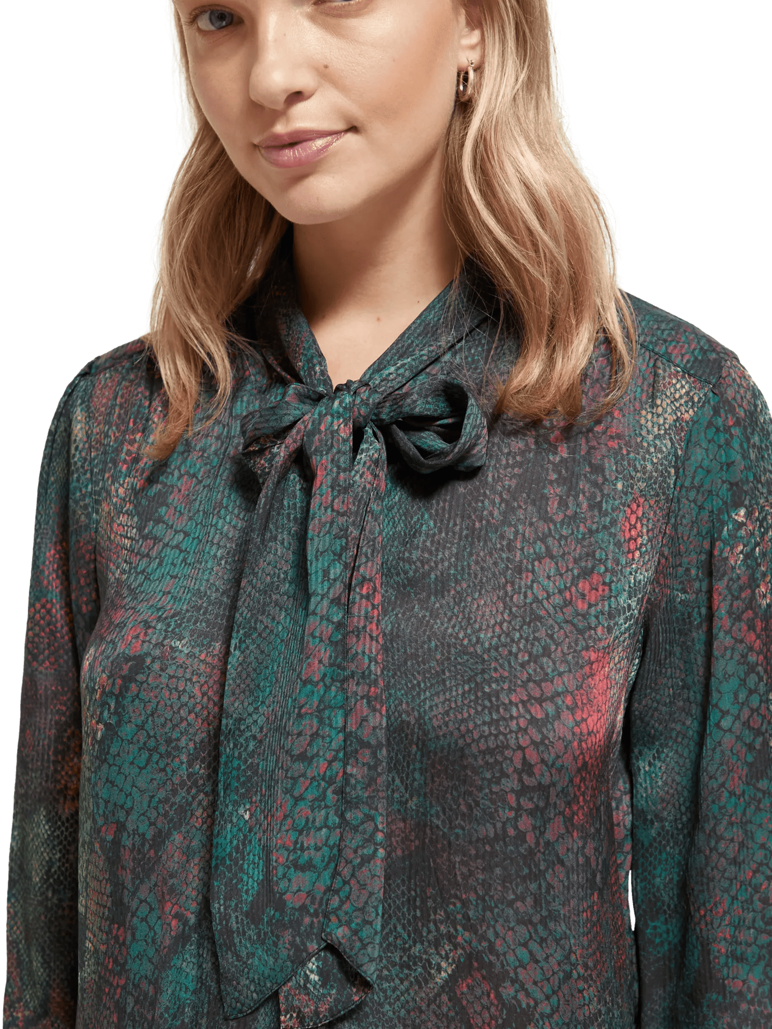 Maison Scotch - Tie Neck LS Shirt - Snake