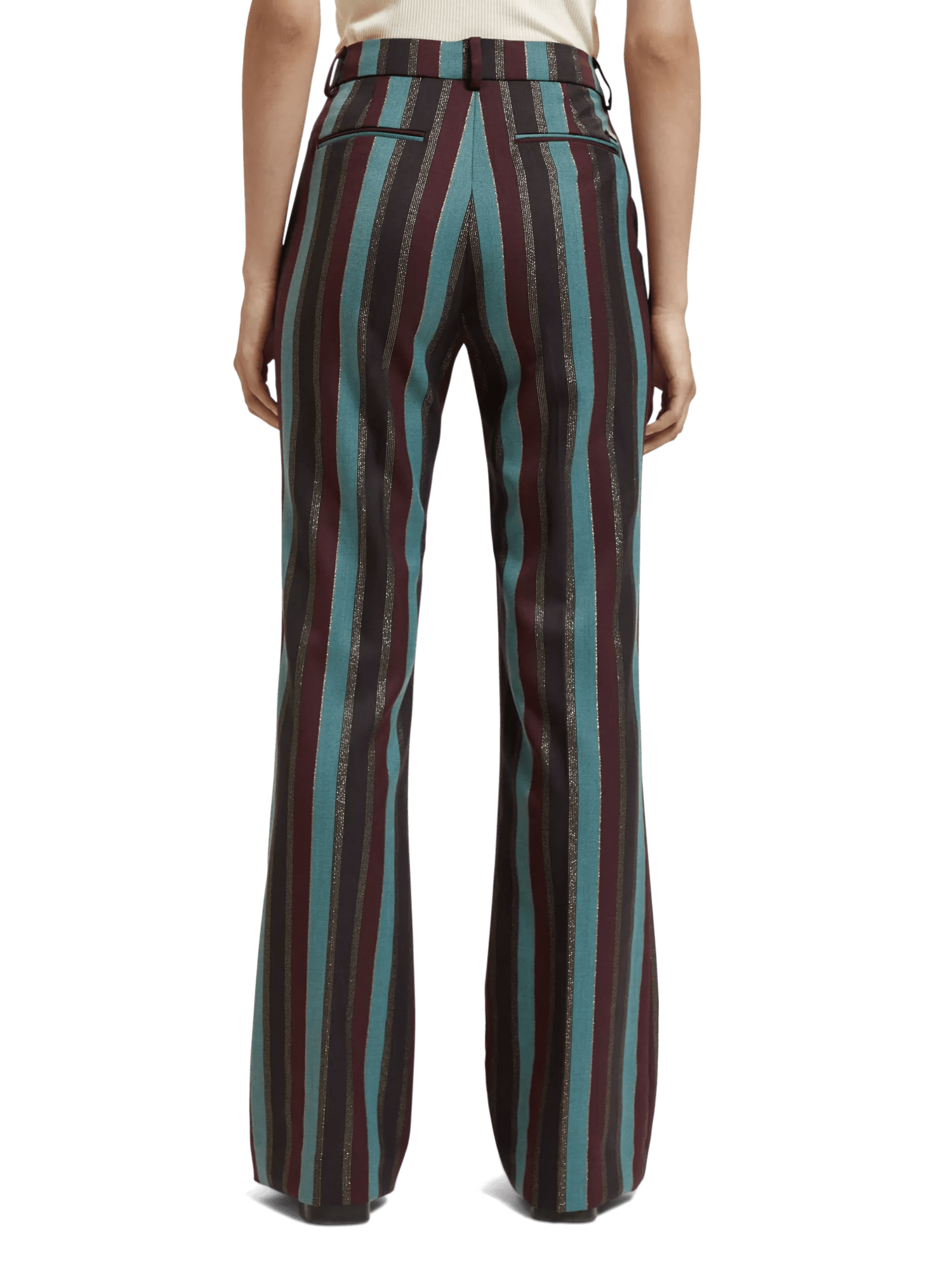 Maison Scotch - High Rise Flare Pant - Heritage Lurex Stripe