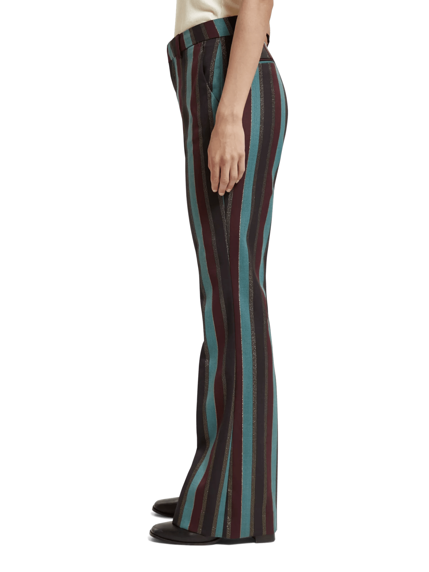 Maison Scotch - High Rise Flare Pant - Heritage Lurex Stripe