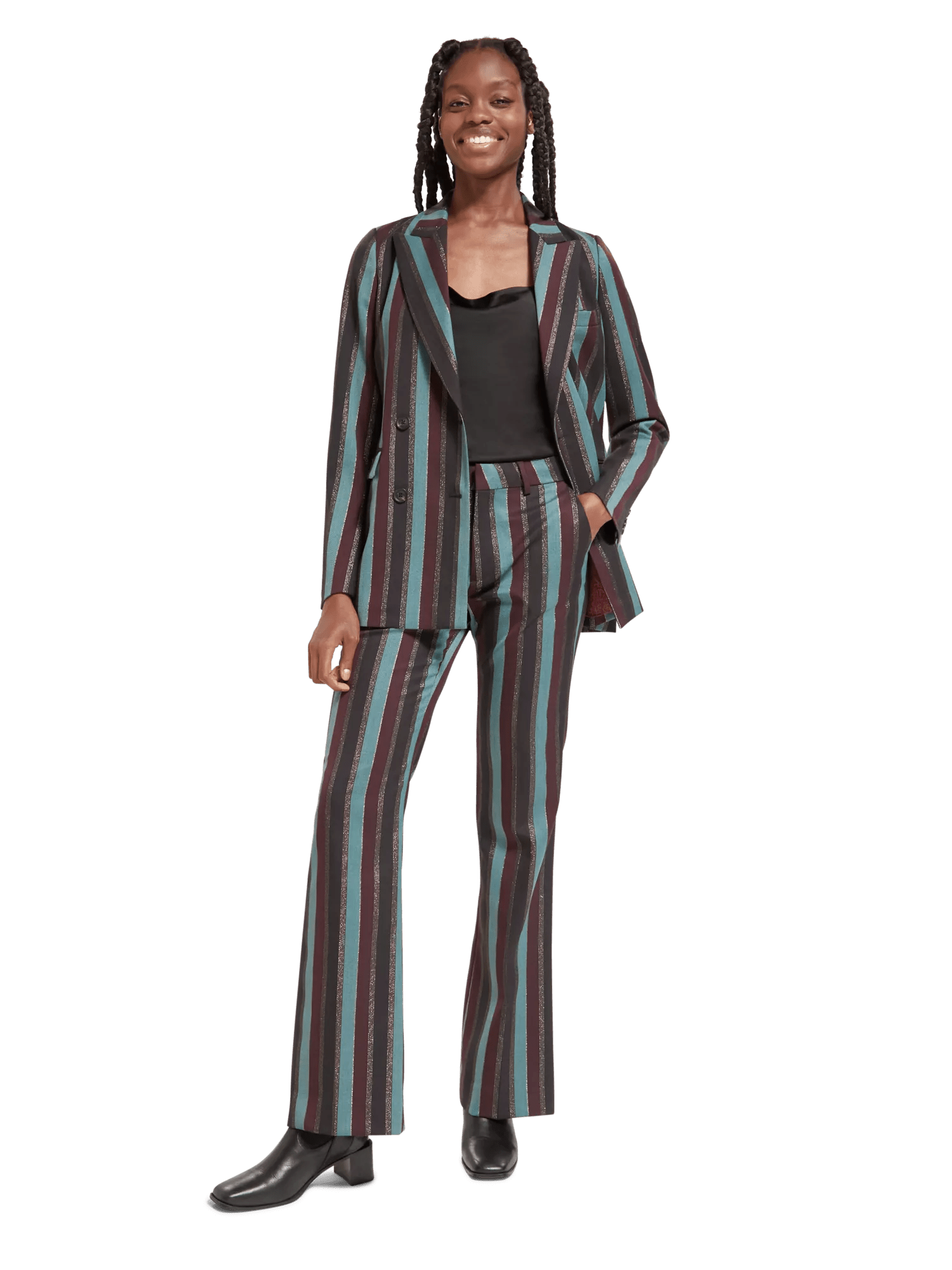 Maison Scotch - High Rise Flare Pant - Heritage Lurex Stripe