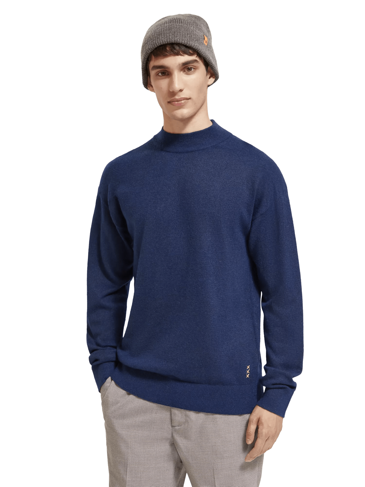 Scotch & Soda - Dropped Shoulder Mock Neck Sweater - Night