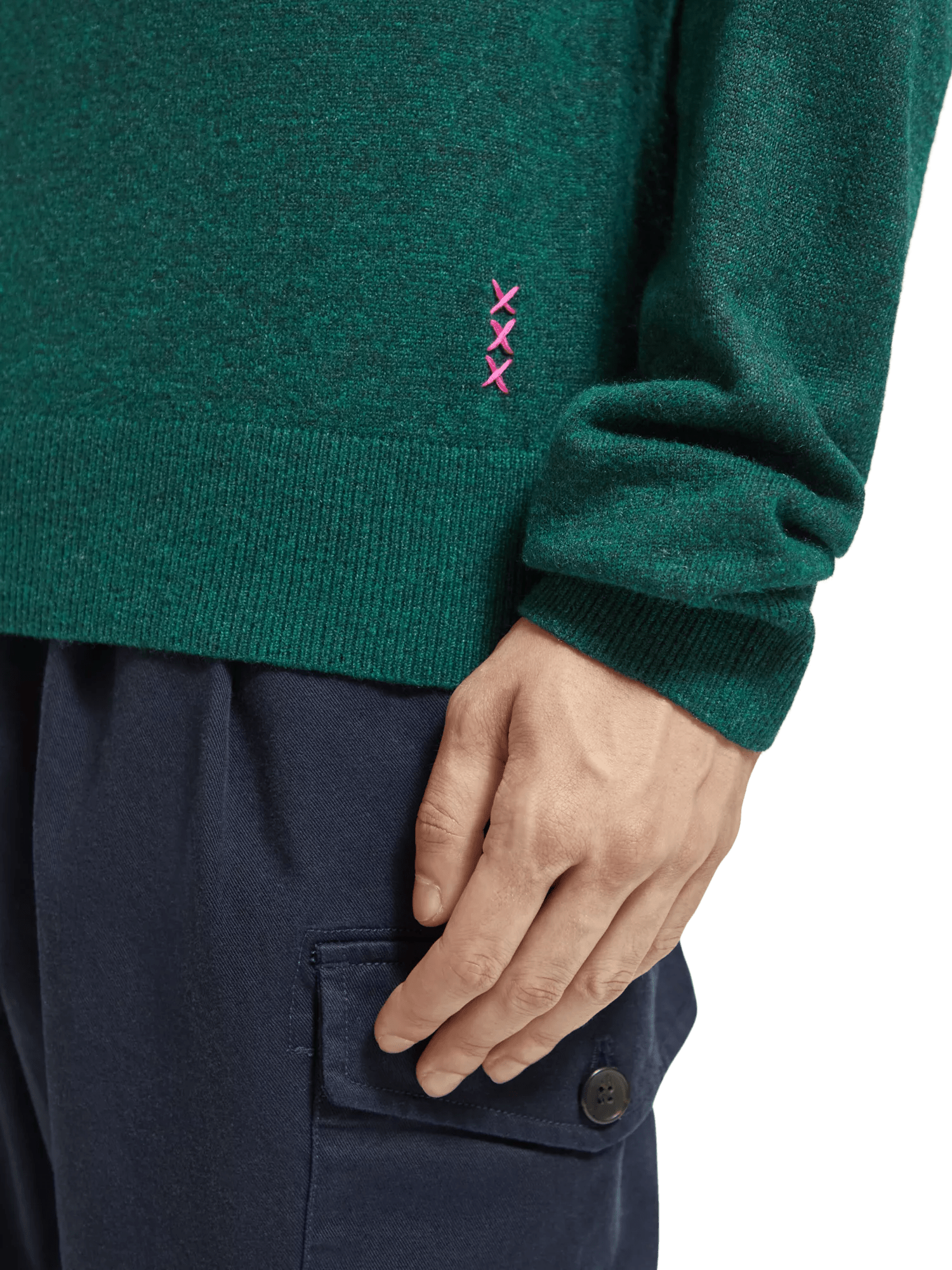 Scotch & Soda - Dropped Shoulder Mock Neck Sweater - Artic Teal