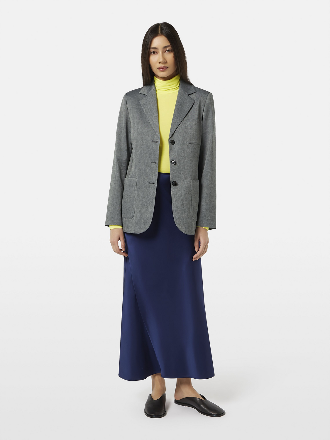 Maison Scotch - Herringbone School Blazer - Mid Grey Melange Pinstripe