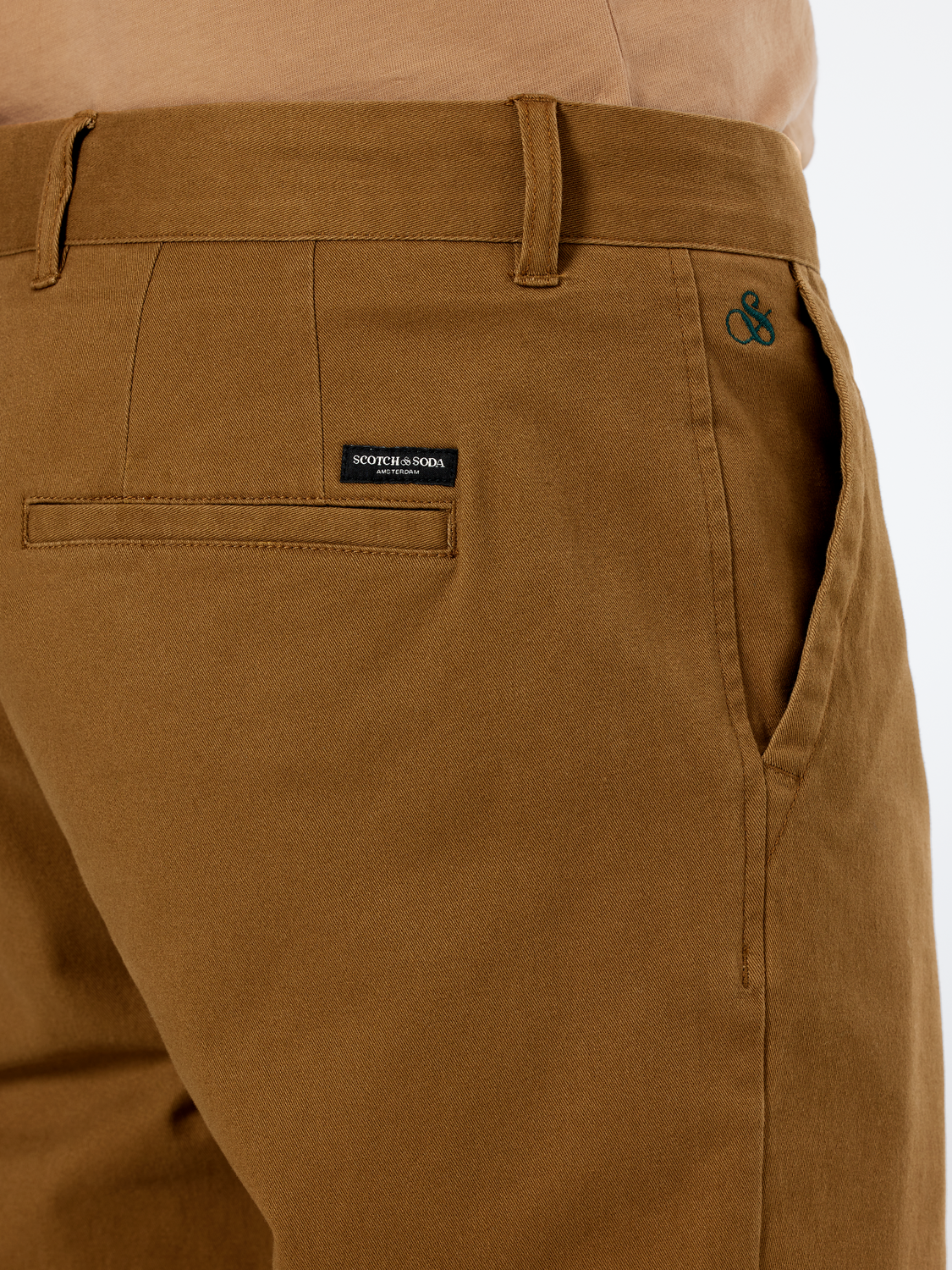 Scotch & Soda - Stuart Washed Regular Slim Fit Chino - Golden Brown