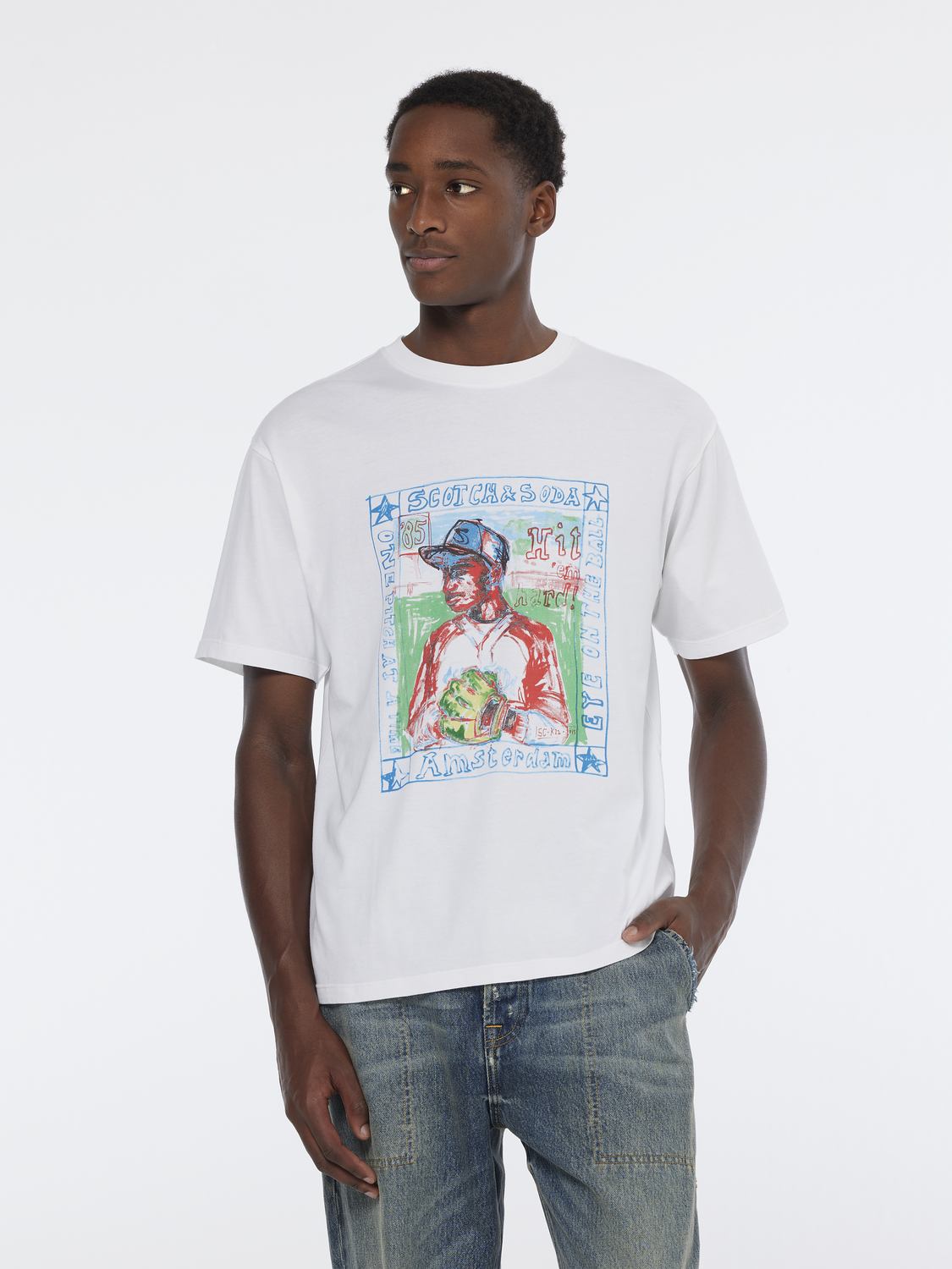 Scotch & Soda - Baseball Artwork Relaxed Tee - White