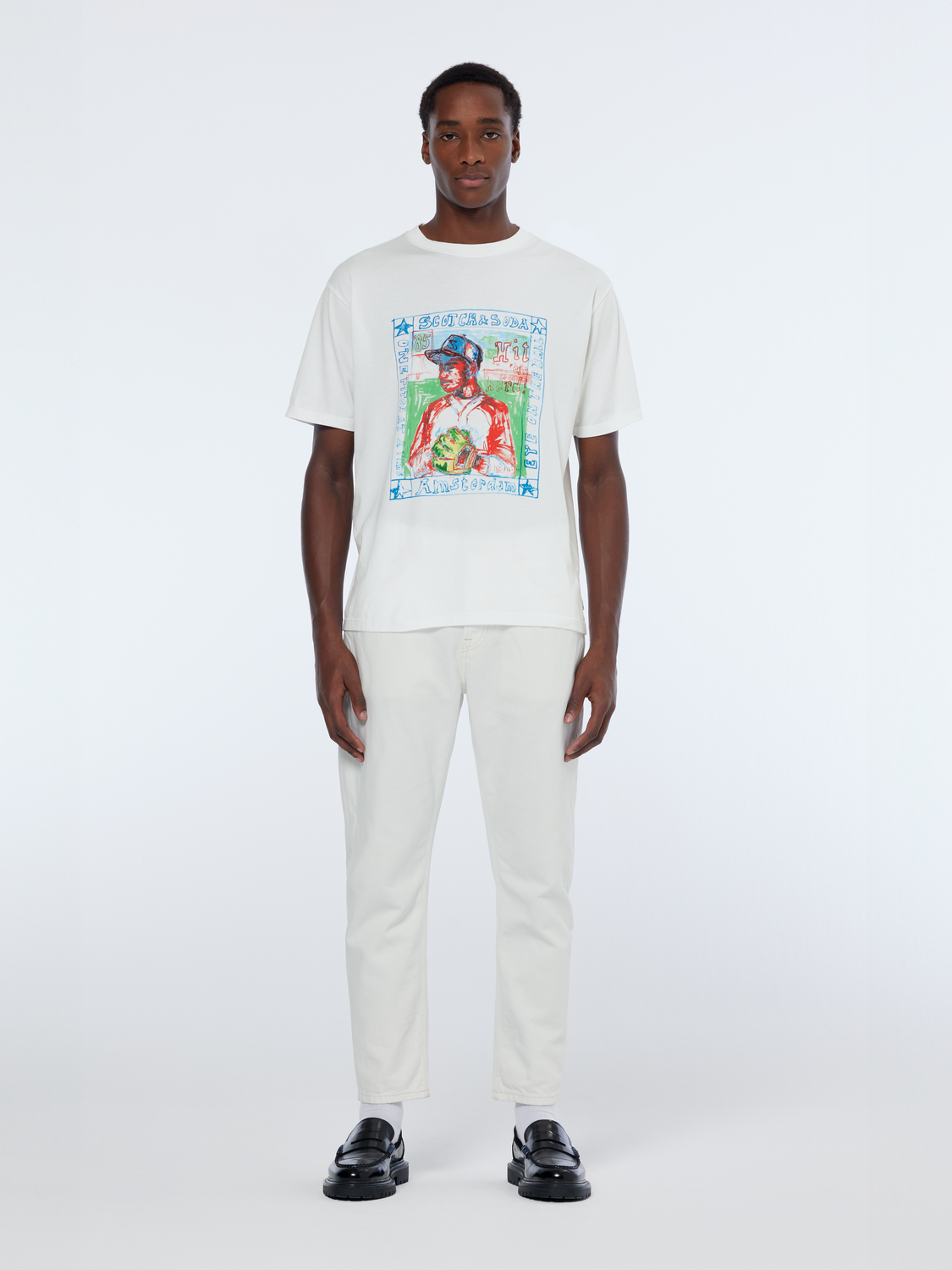 Scotch & Soda - Baseball Artwork Relaxed Tee - White