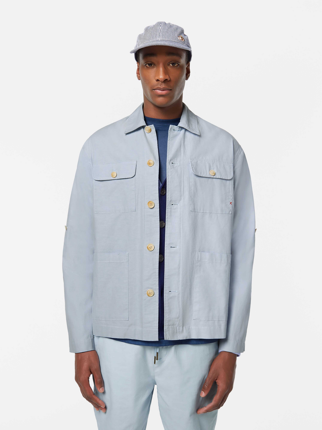 Scotch & Soda - Relaxed Fit Cotton-Linen Shirt Jacket - Light Shirting Blue