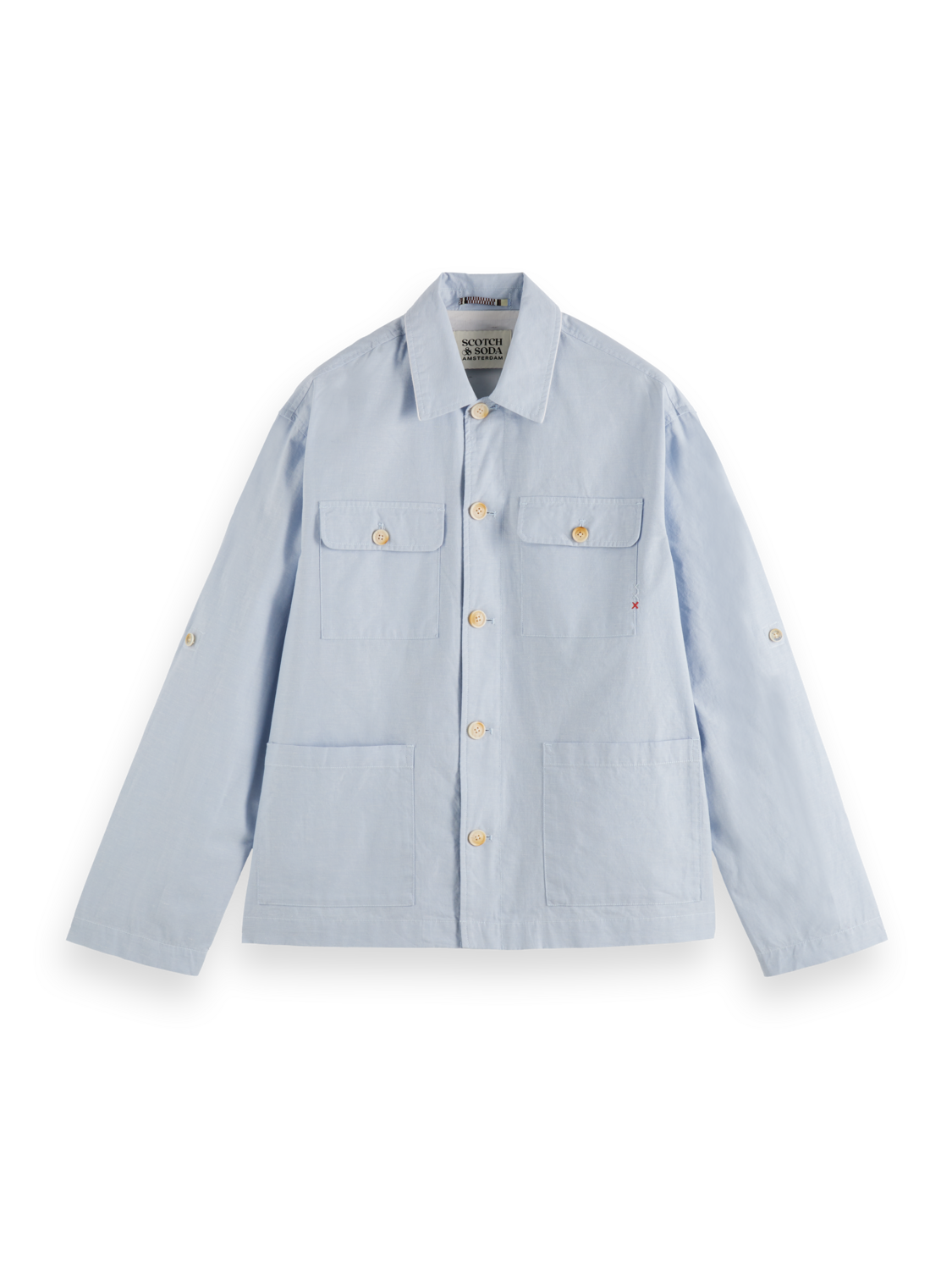 Scotch & Soda - Relaxed Fit Cotton-Linen Shirt Jacket - Light Shirting Blue