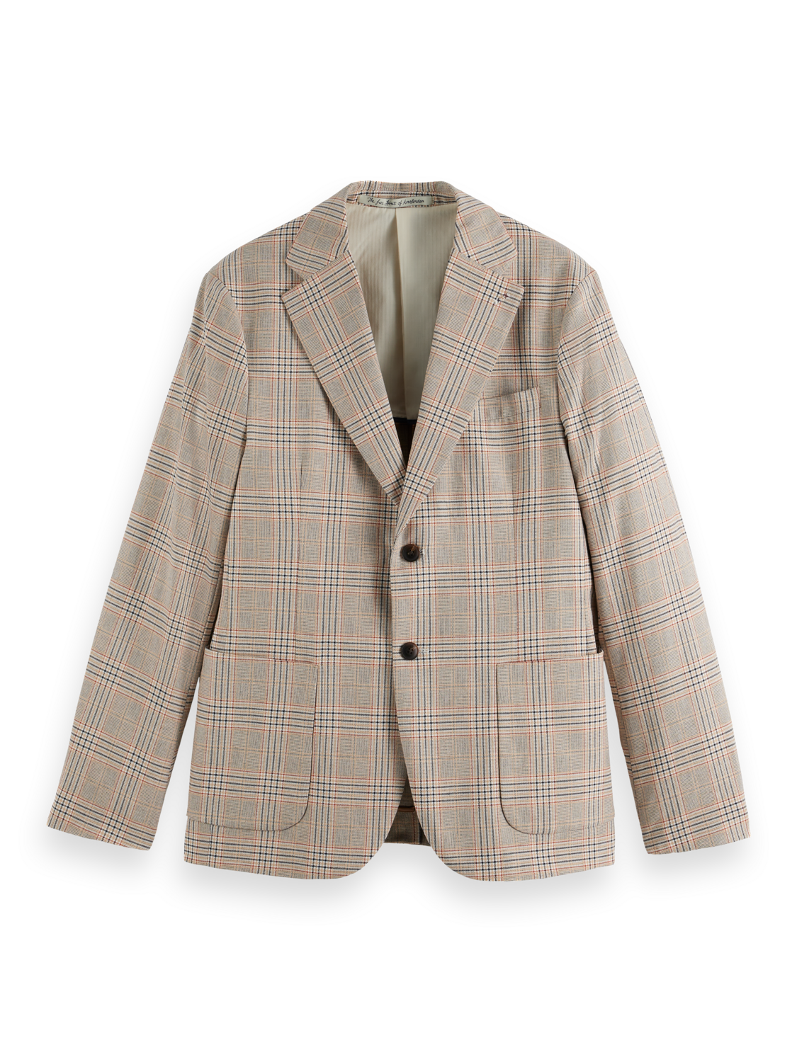 Scotch & Soda - Single Breasted Cotton-Linen Blazer - Soft Camel Check
