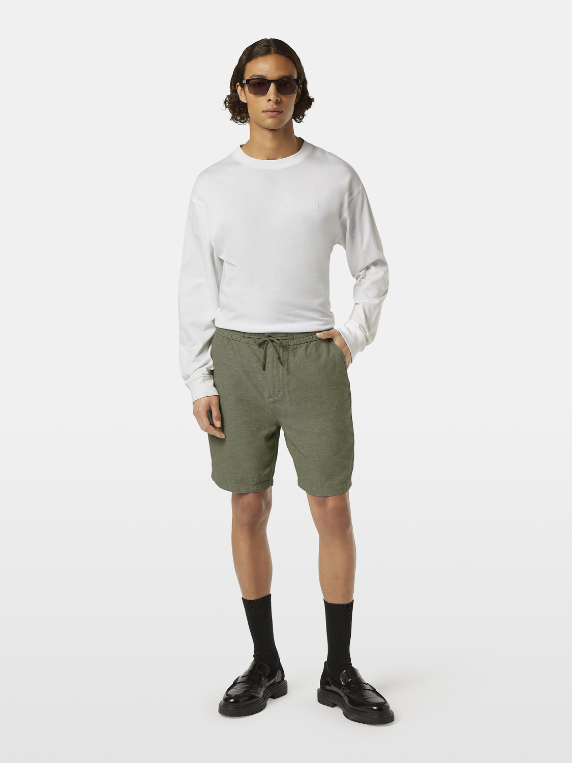 Scotch & Soda - Fave Cotton/Linen Short - Army