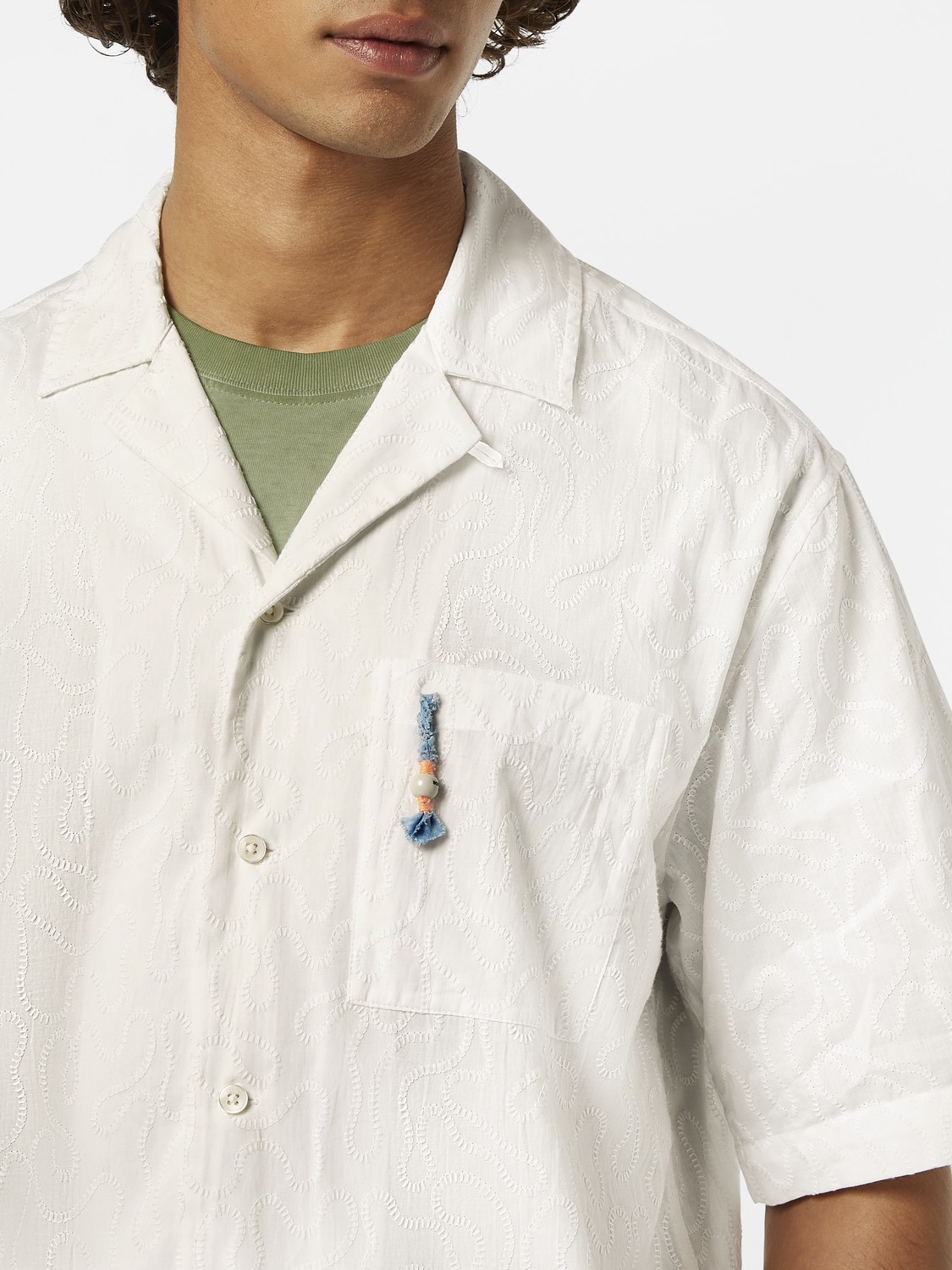 Scotch & Soda - Embroidered SS Relaxed Fit Shirt - White